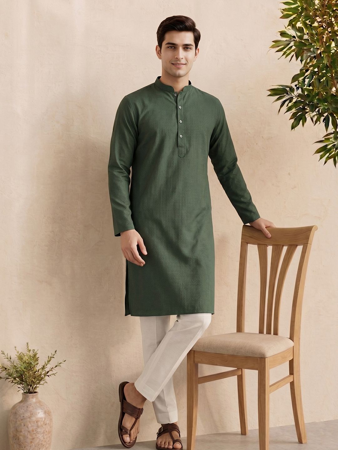 Anouk Woven Design Regular Kurta