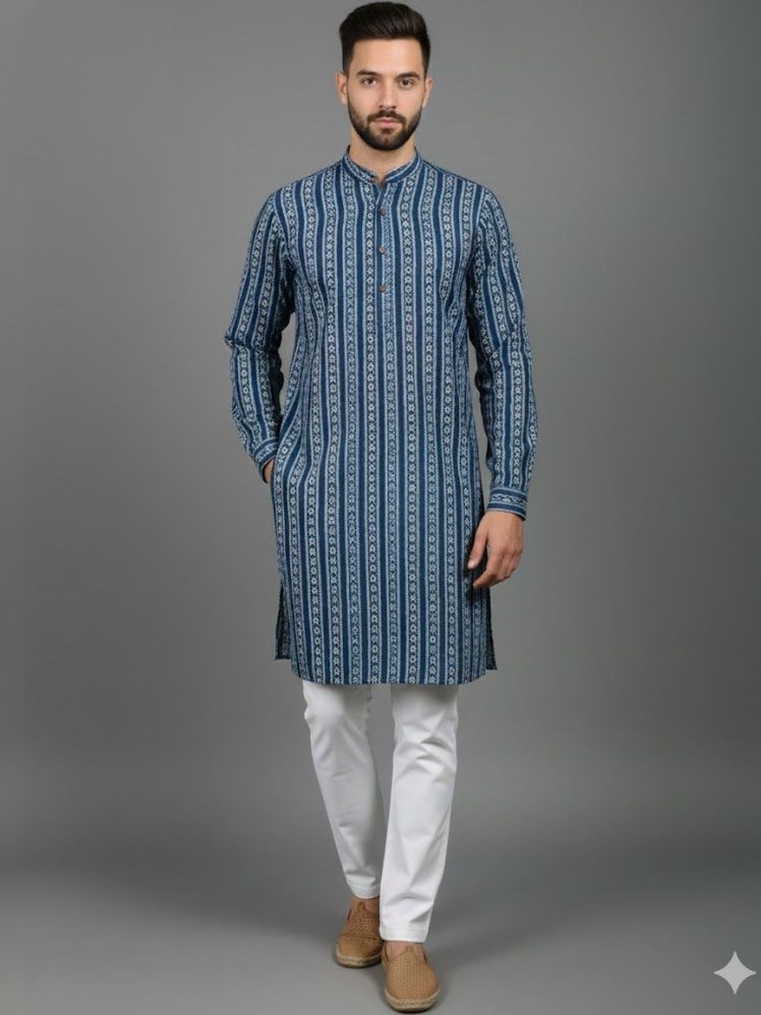Anouk Mirage Men Geometric Printed Thread Work Kurta
