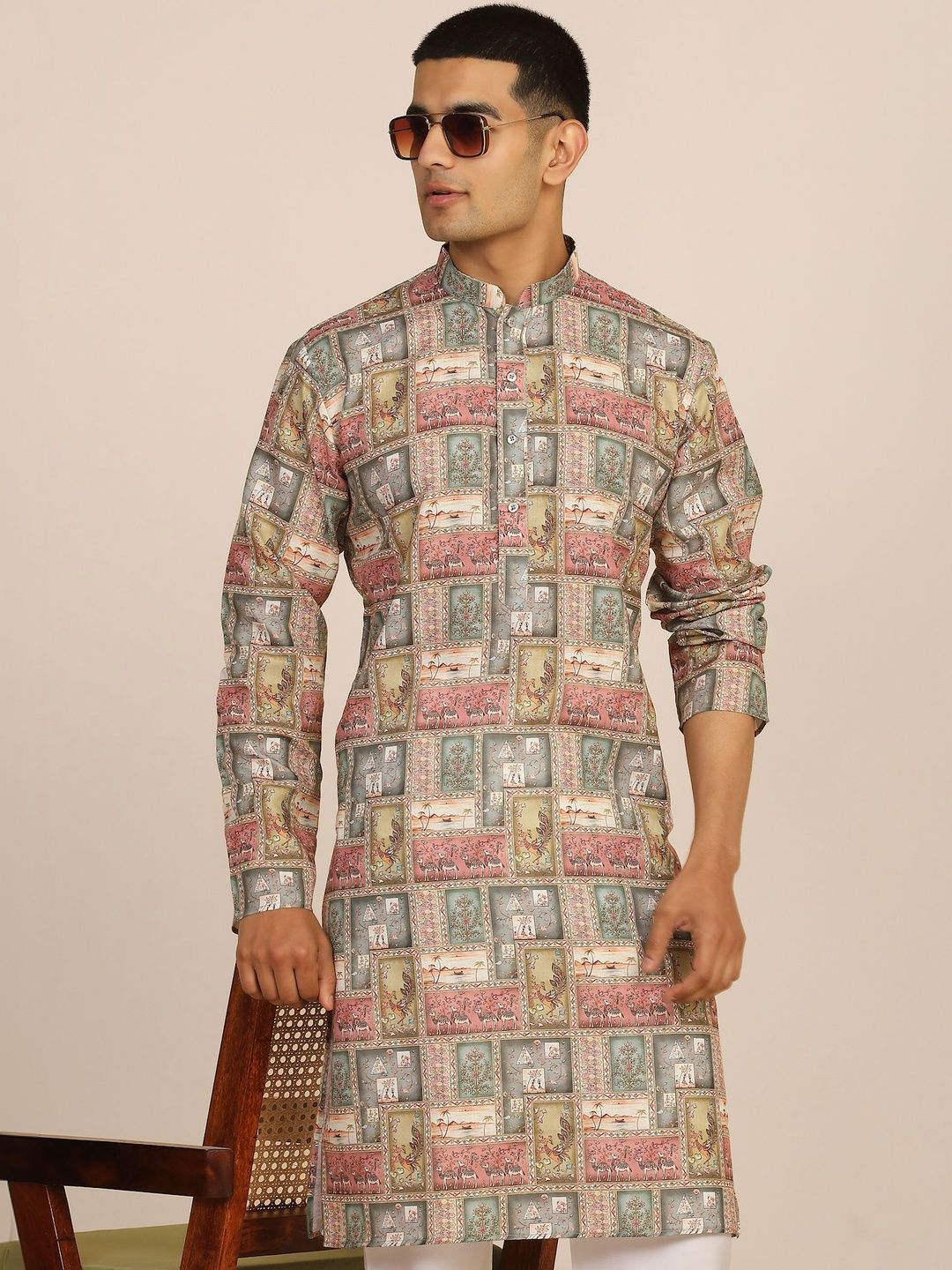 Anouk Mirage Floral Printed Multi Colored Knee Length Kurta