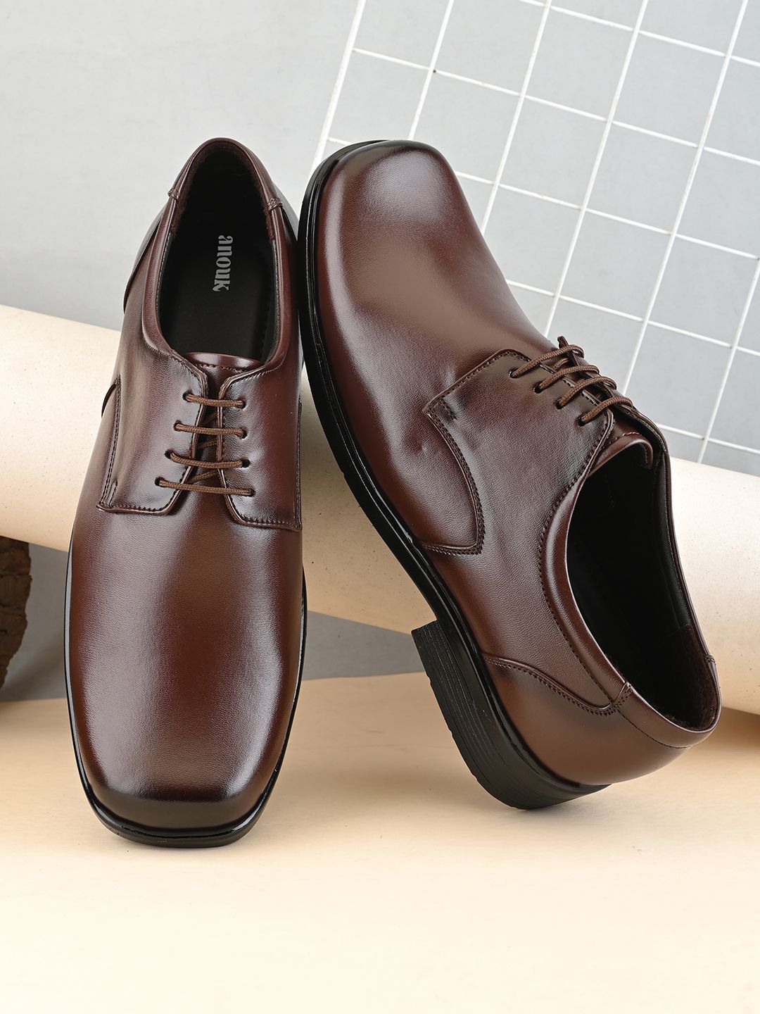 Anouk Men Round Toe Lace-Ups Derbys Formal Shoes