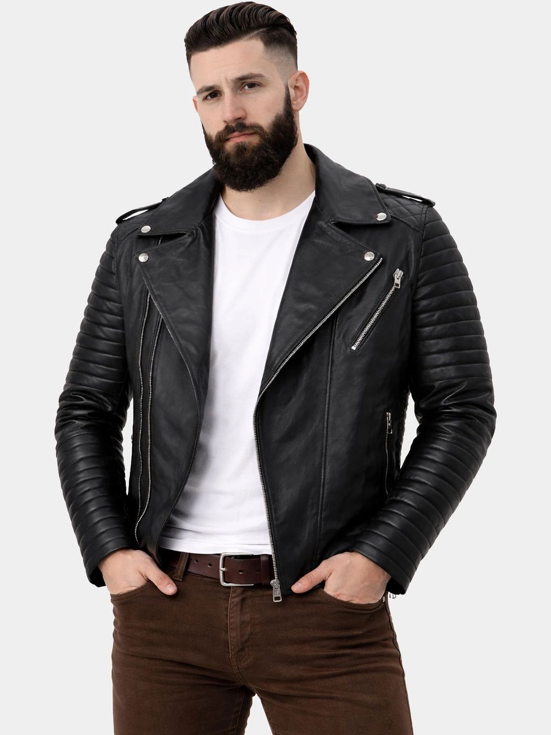 Leather Retail Men Outdoor Biker Jacket