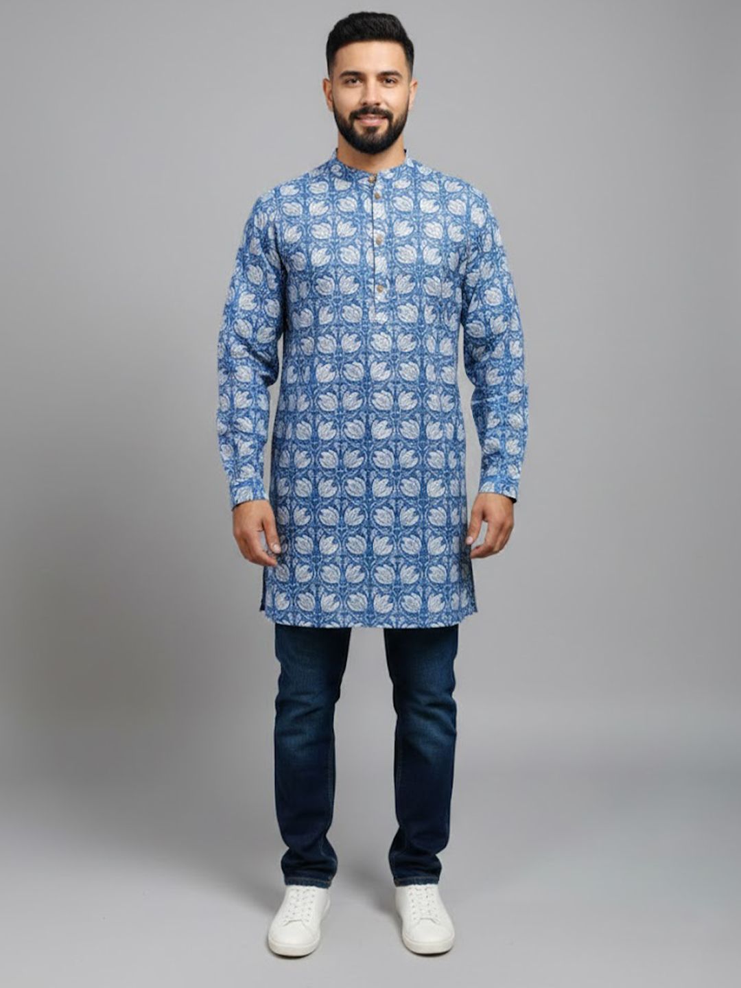 Anouk Mirage Men Printed Thread Work Pathani Kurta