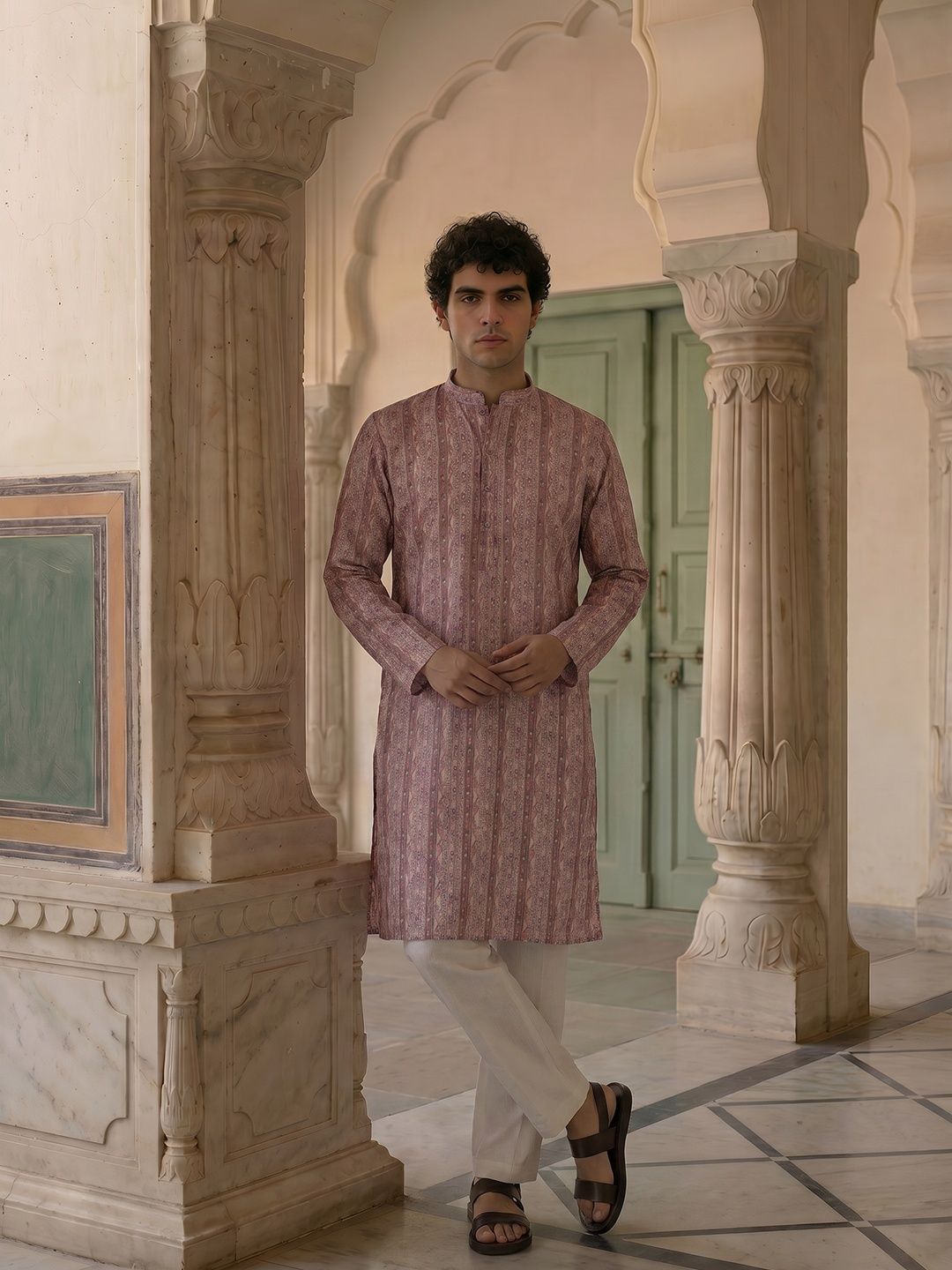 Anouk Ethnic Motifs Printed Mandarin Collar Kurta
