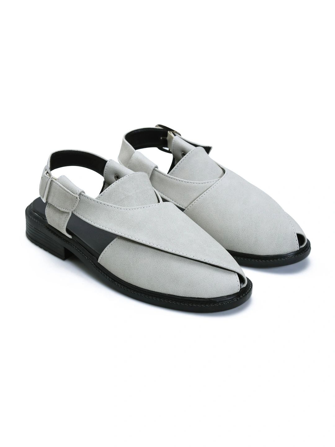 STEPHORN Men Suede Shoe-Style Sandals
