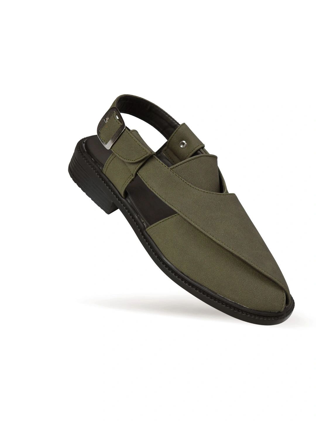 STEPHORN Men Suede Shoe-Style Sandals