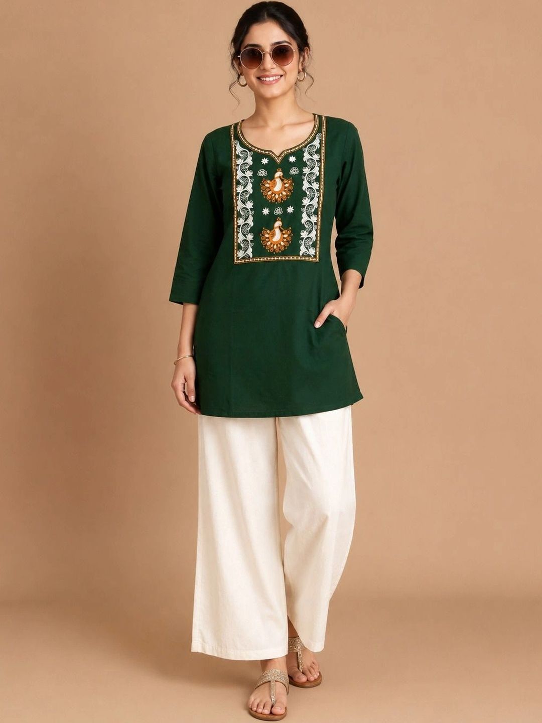 GRINISH Embroidered Tunic with Trousers