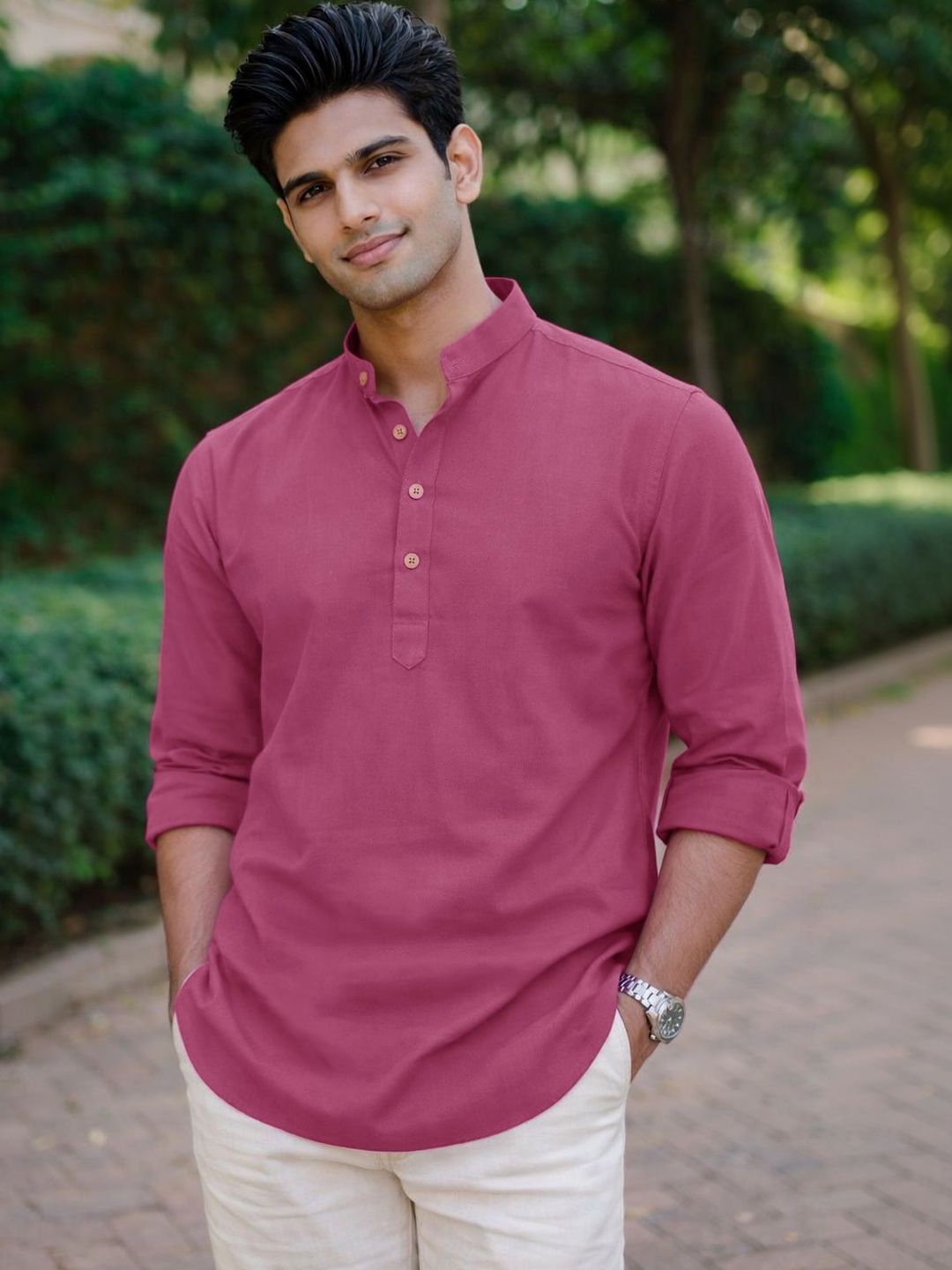 Anouk Men Pure Cotton Daily Short Kurta