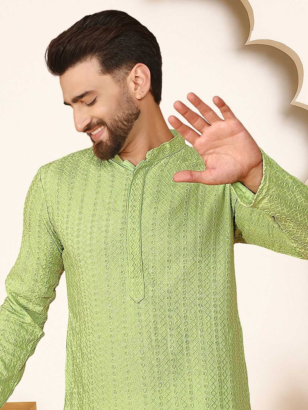 Anouk Men Viscose Rayon Straight Kurtas