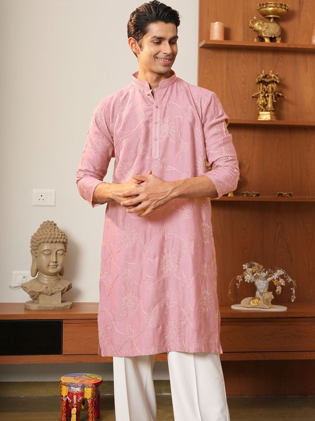Anouk Men Chain Embroidered Thread Work Kurta