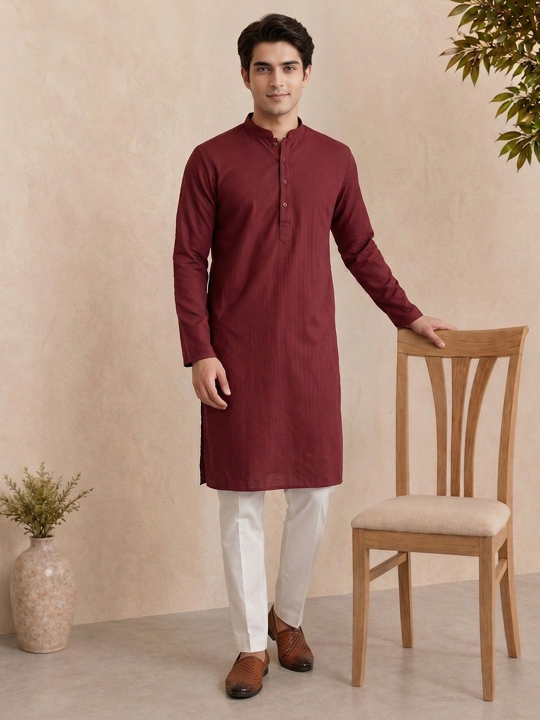 Anouk Woven Design Regular Kurta
