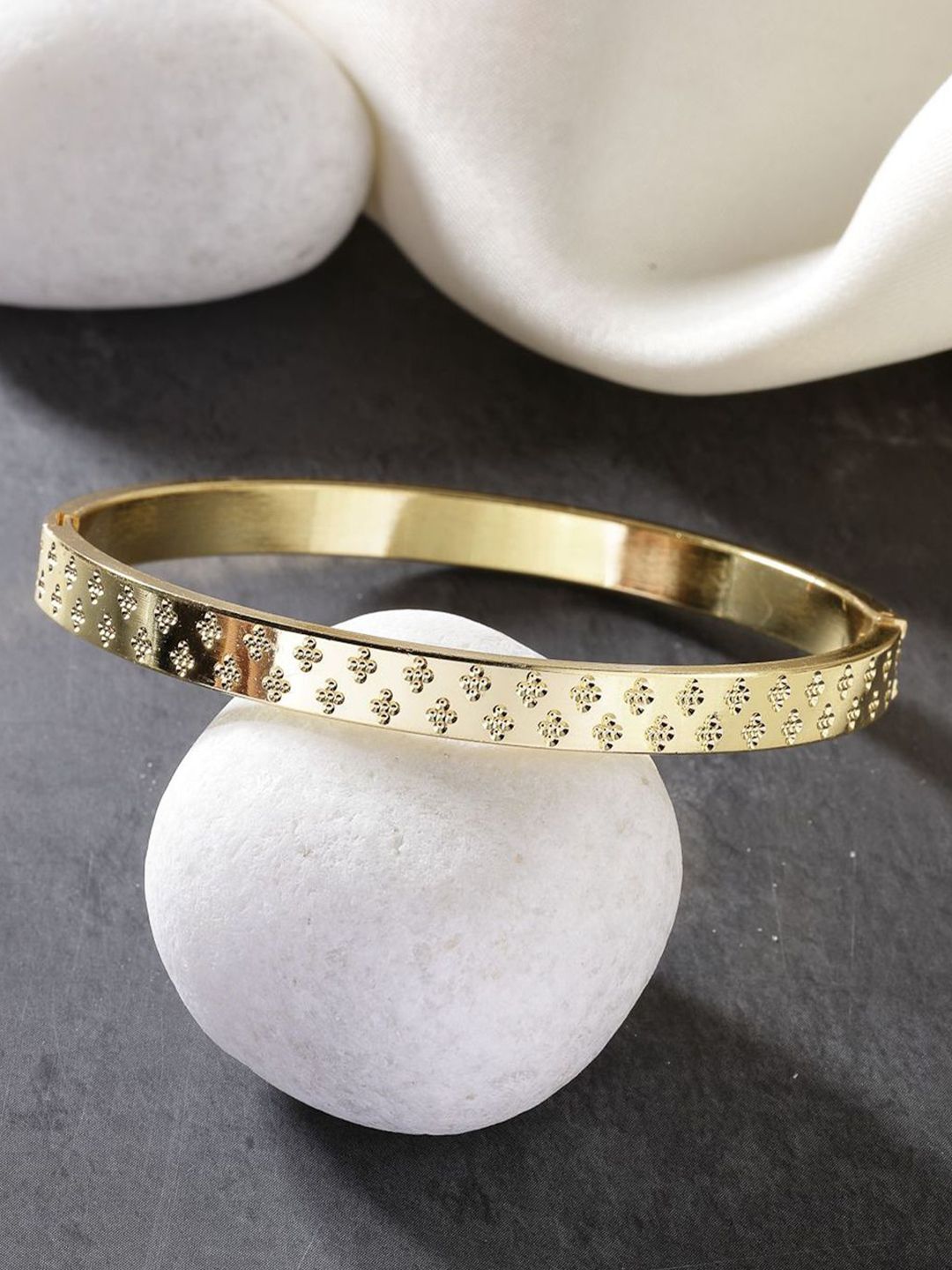 Anouk Men Gold-Plated Stainless Steel Kada Bracelet