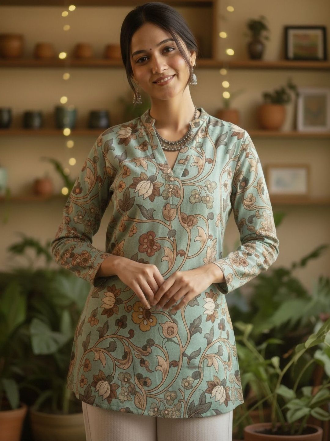 Anouk Mirage Floral Printed Pure Cotton Blend Kurti