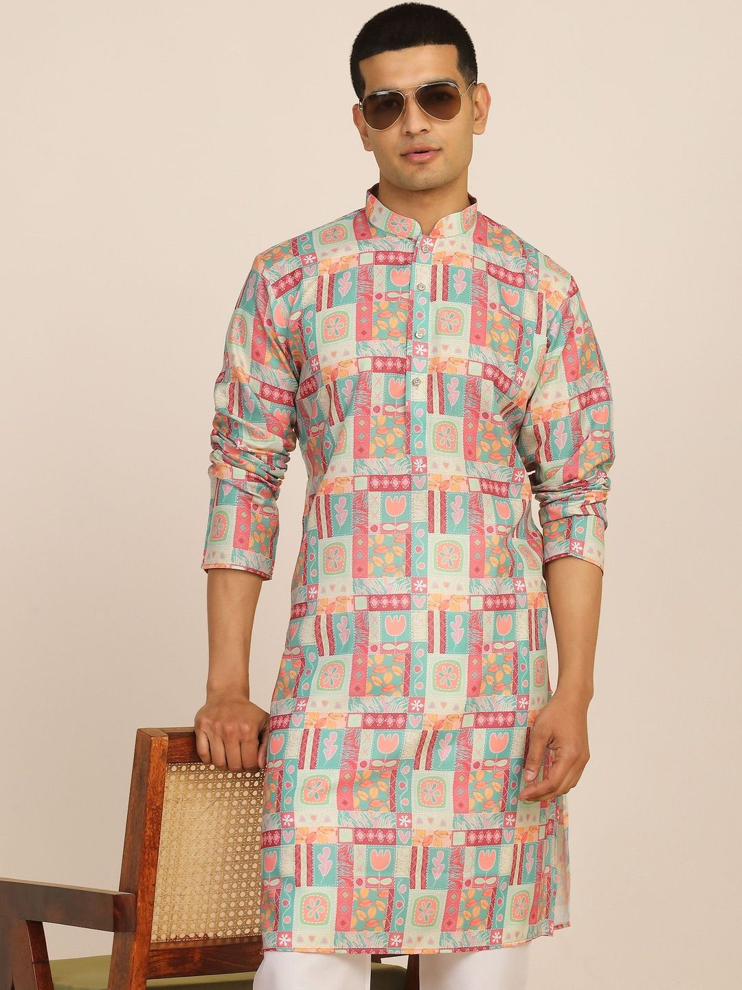 Anouk Mirage Floral Printed Multi Colored Knee Length Kurta