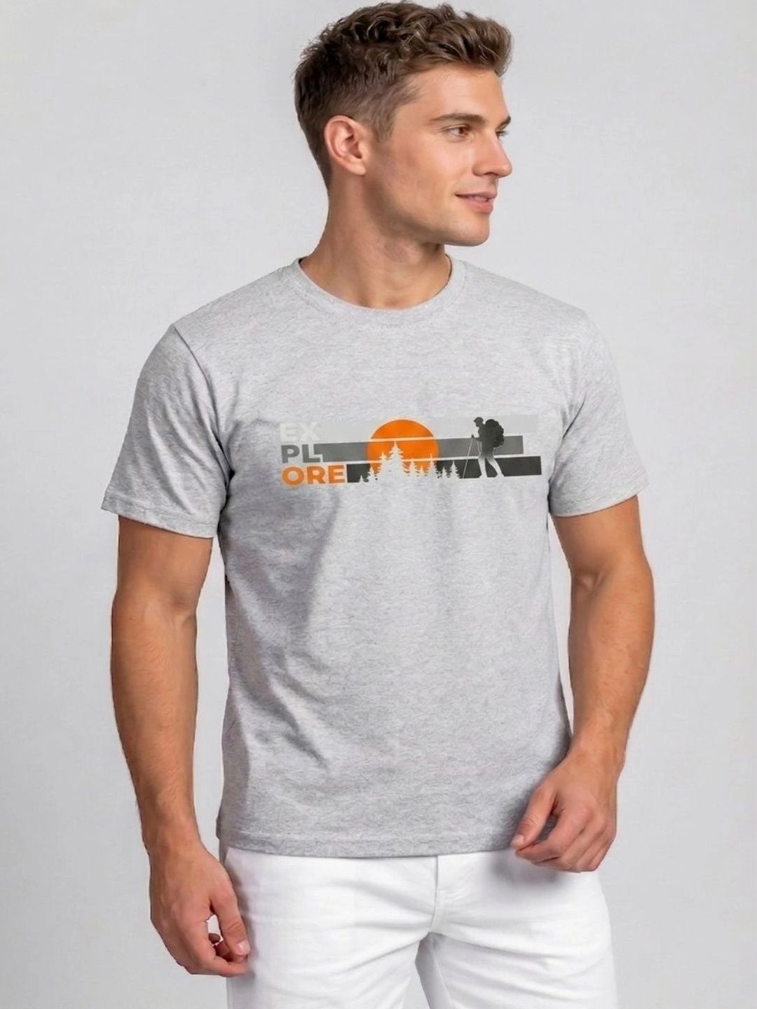 Attire Hub Men Printed T-shirt