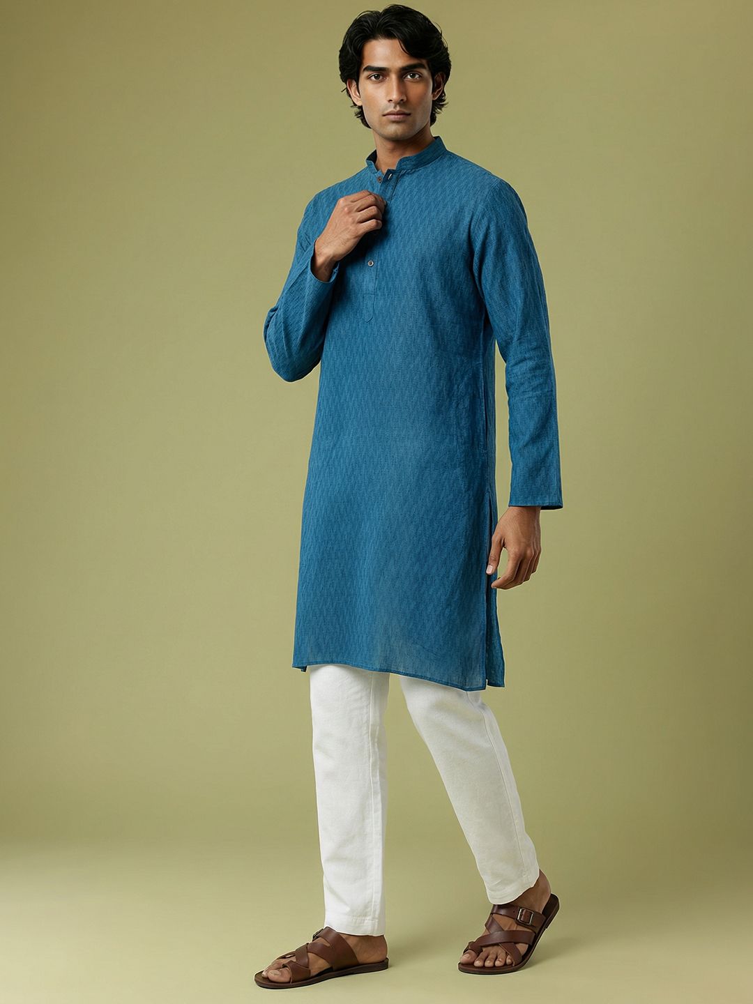 Anouk Geometric Woven Design Kurta