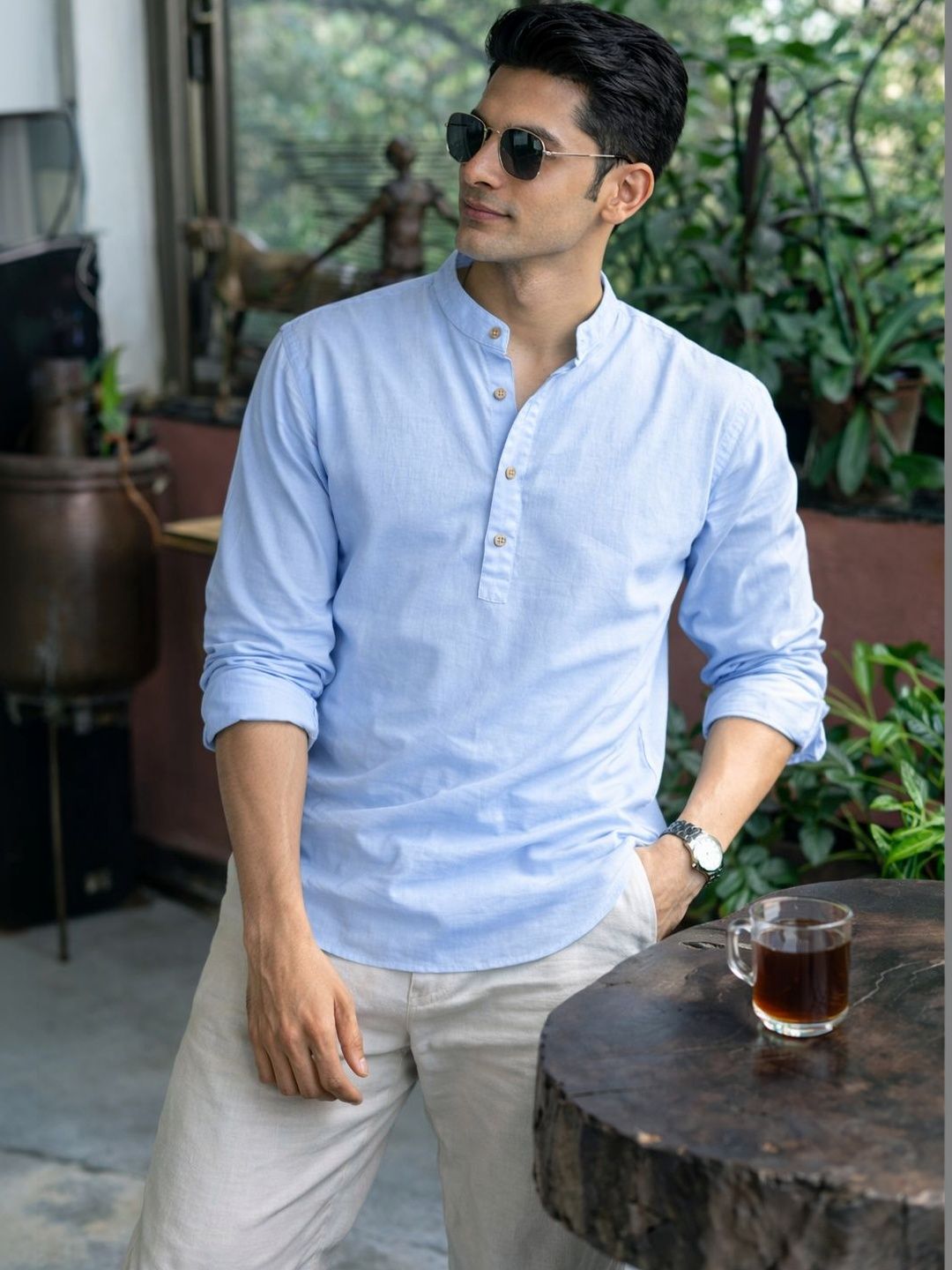 Anouk Men Pure Cotton Daily Short Kurta