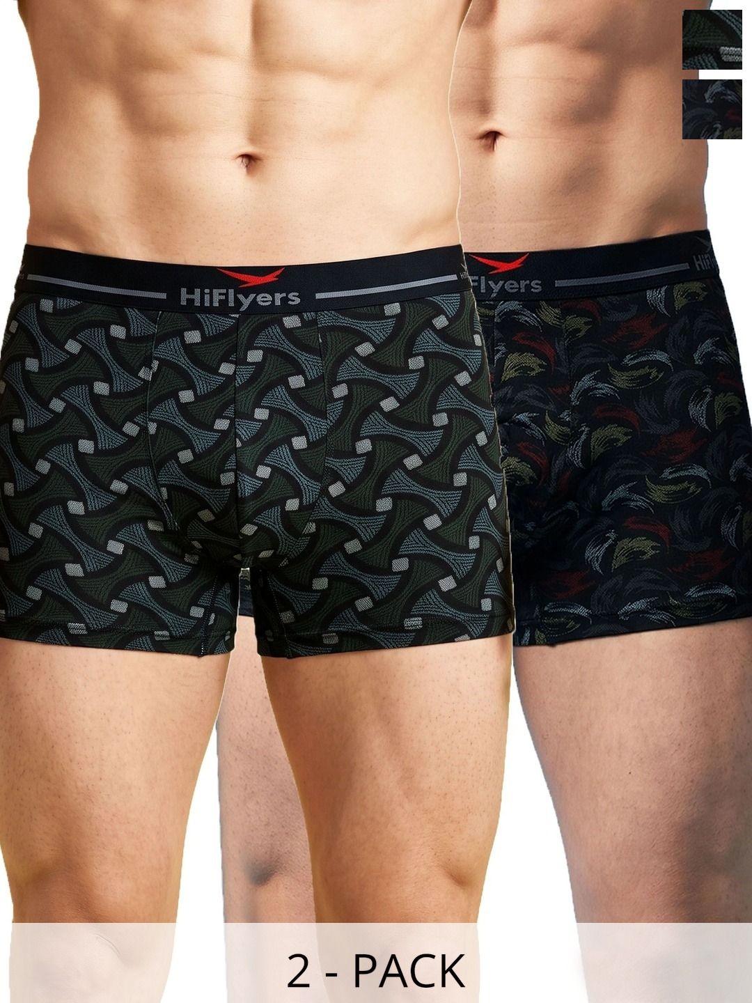 HiFlyers Pack of 2 Modal Blend Printed Trunks