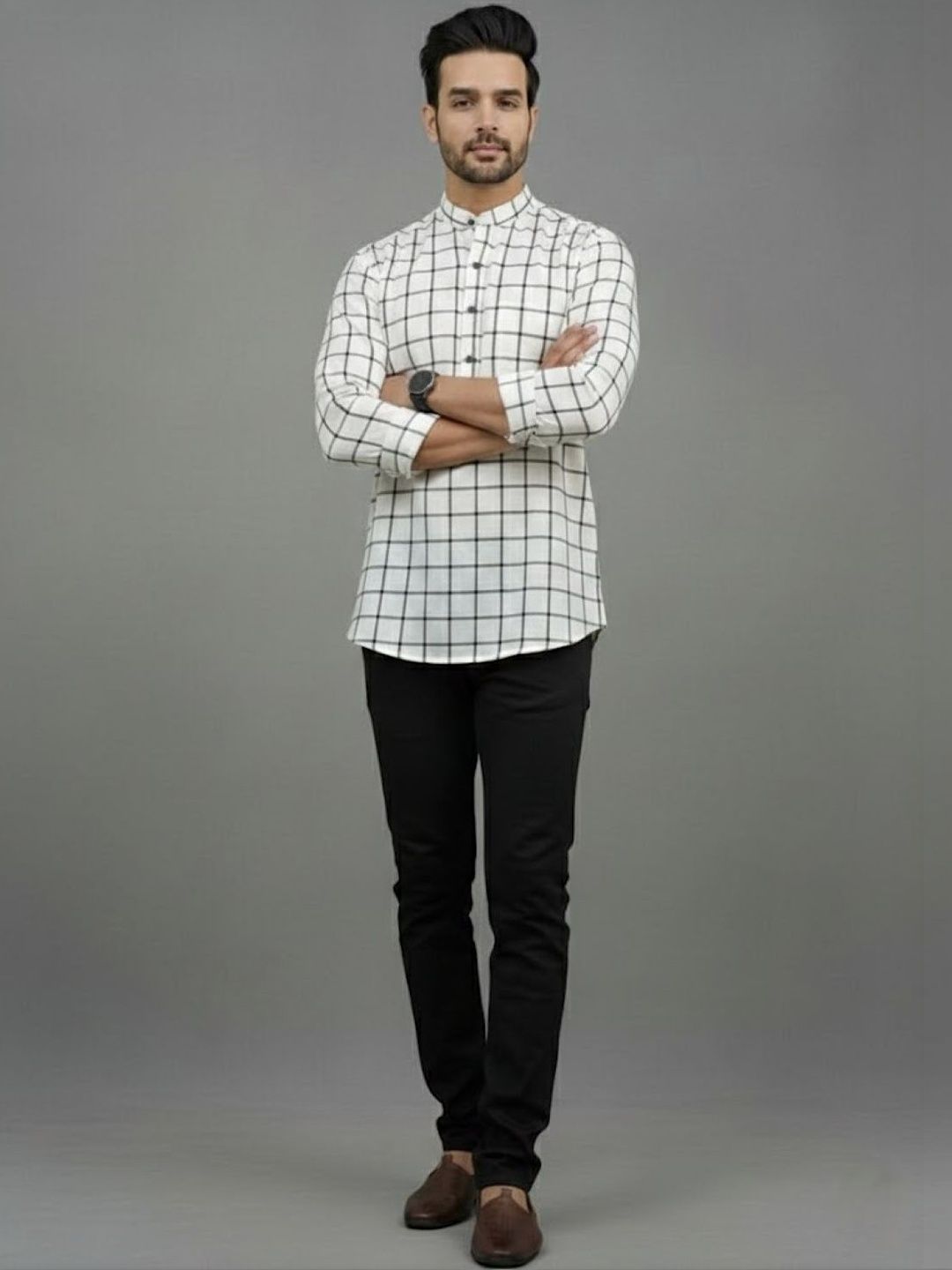 Anouk Mirage Men's Short Kurta White Color