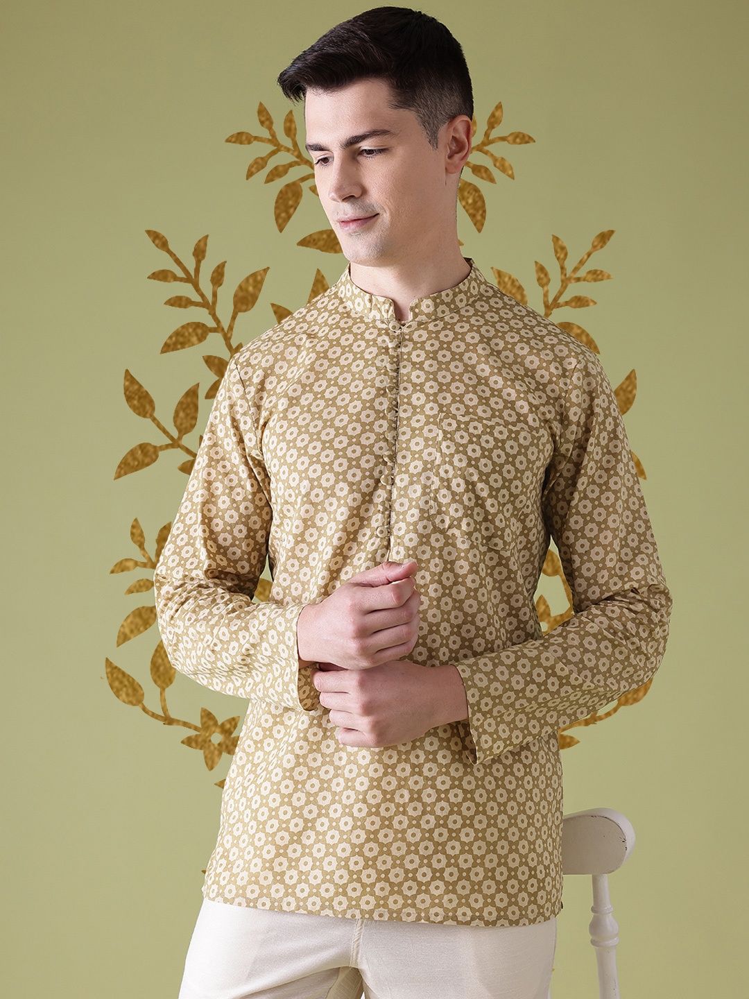 Anouk Floral Printed Pure Cotton Straight Kurta