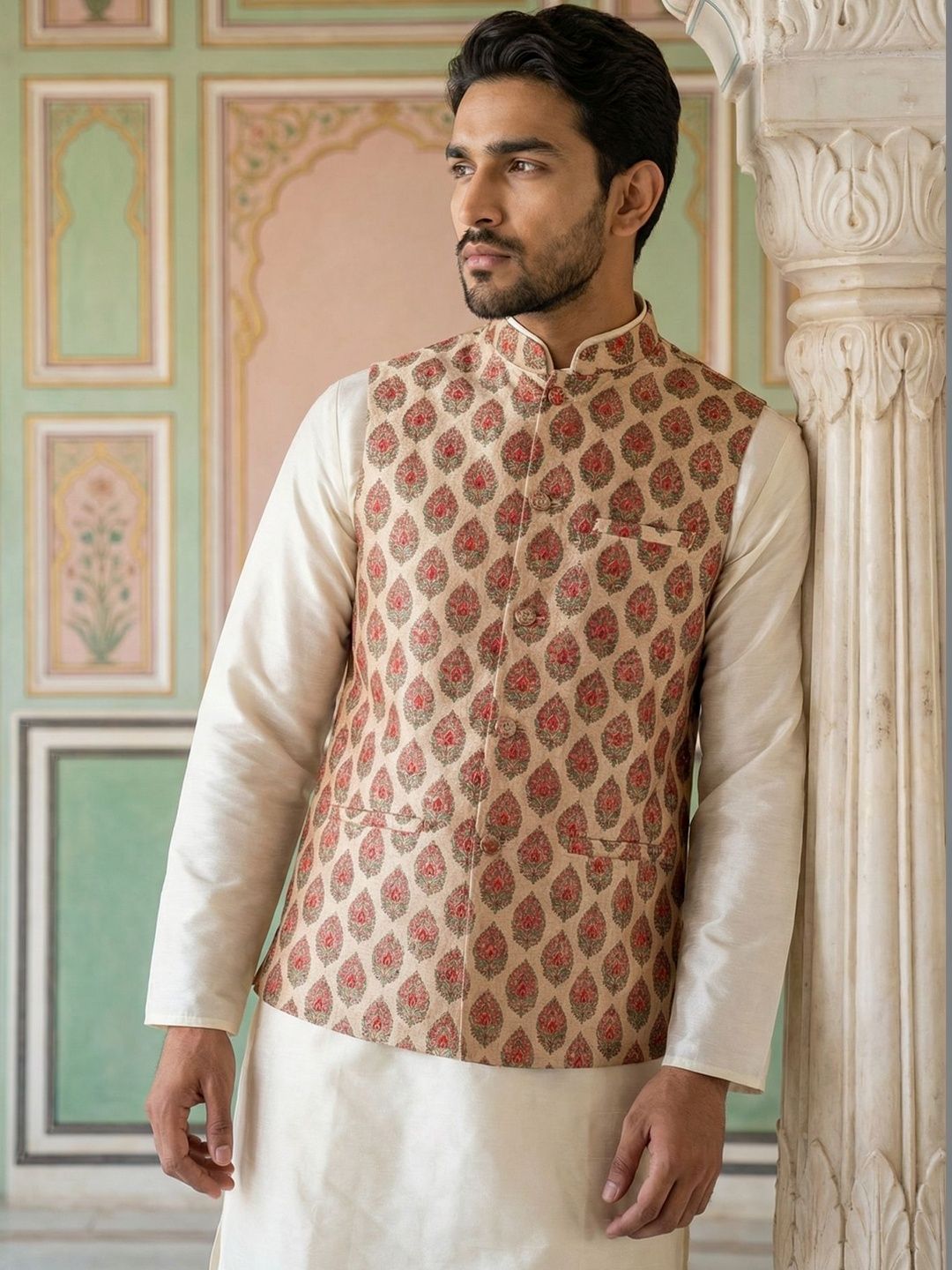Anouk  Floral Printed Nehru Jackets