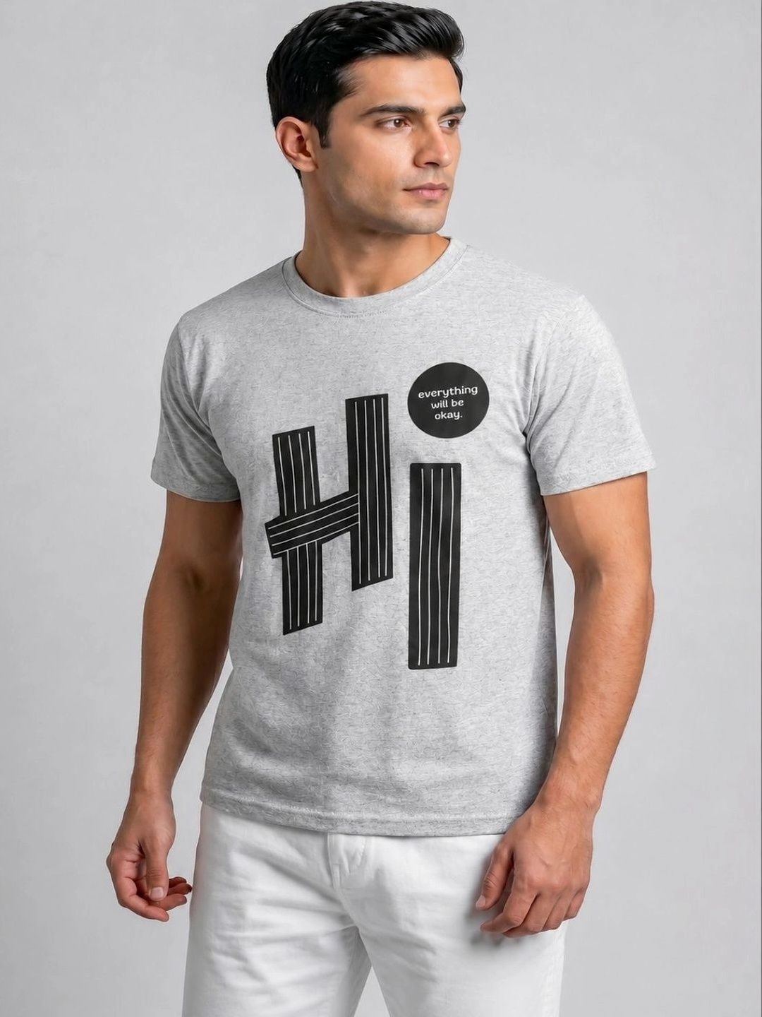 Attire Hub Men Typography Printed T-shirt
