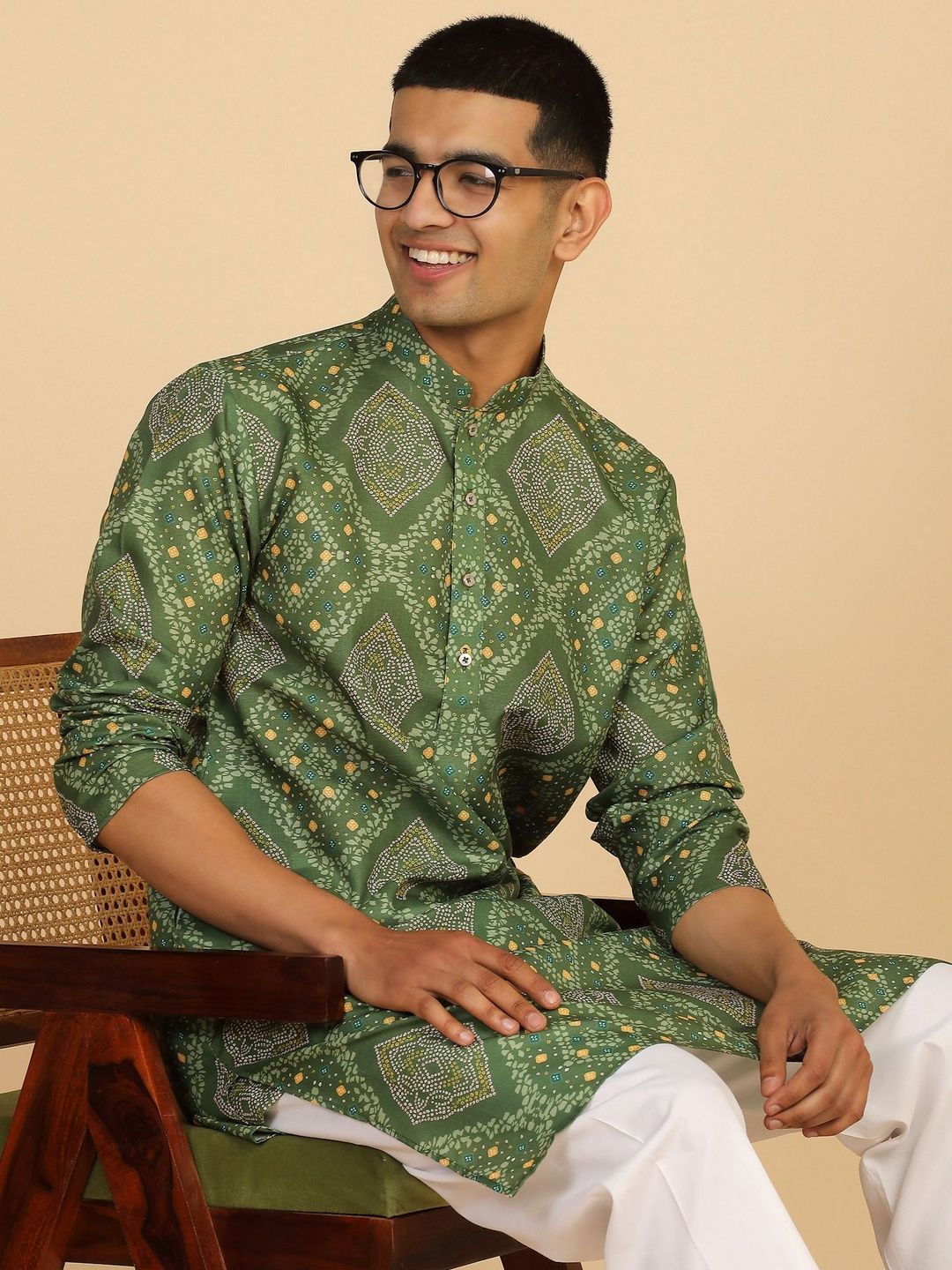 Anouk Mirage Ethnic Motifs Green Kurta