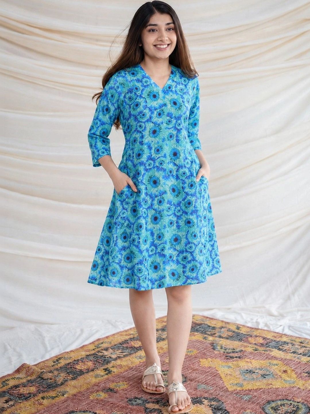 Maavish Print A-Line Dress