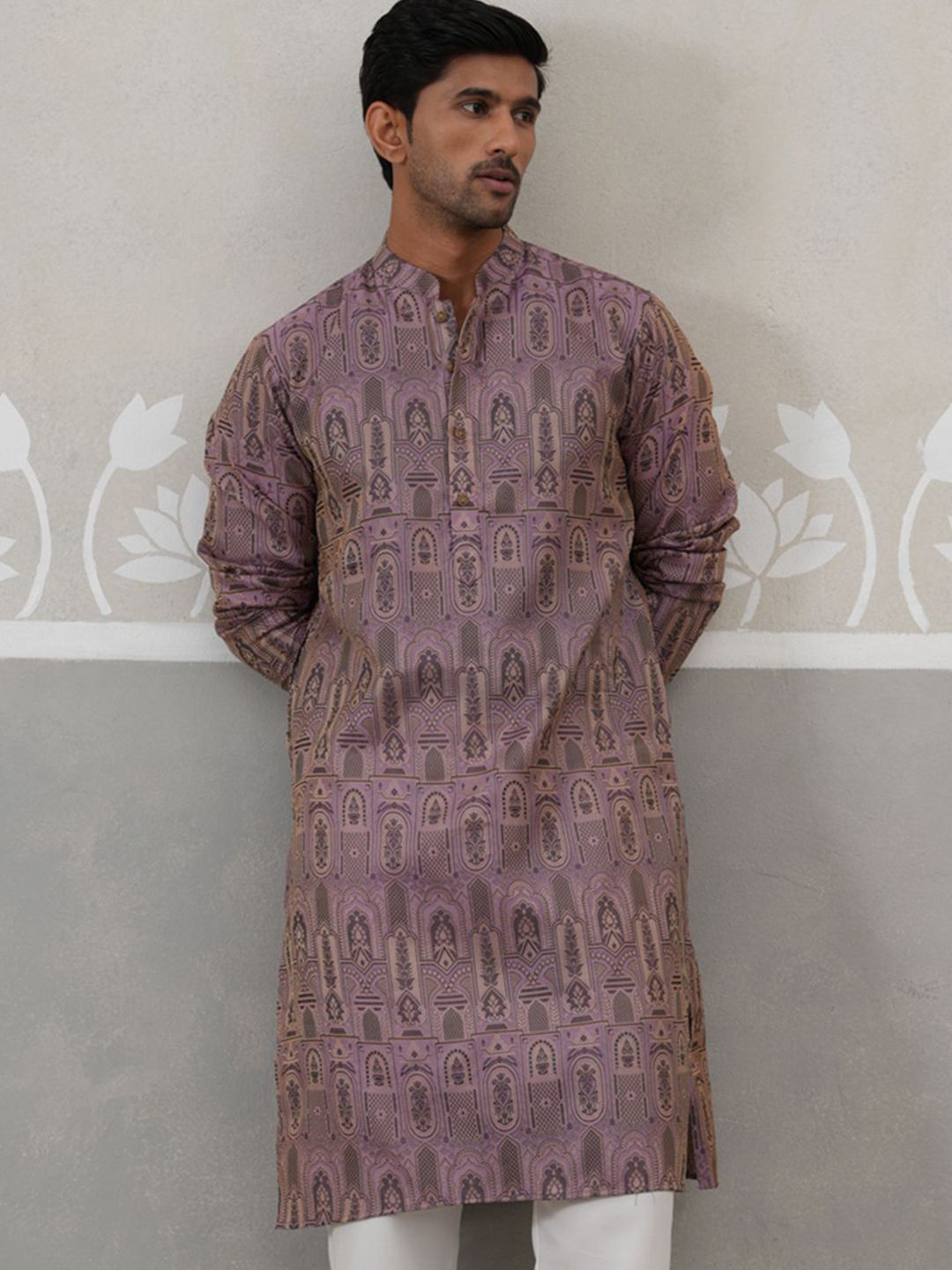 Anouk Men Ethnic Motifs Woven Design Jacquard Kurta