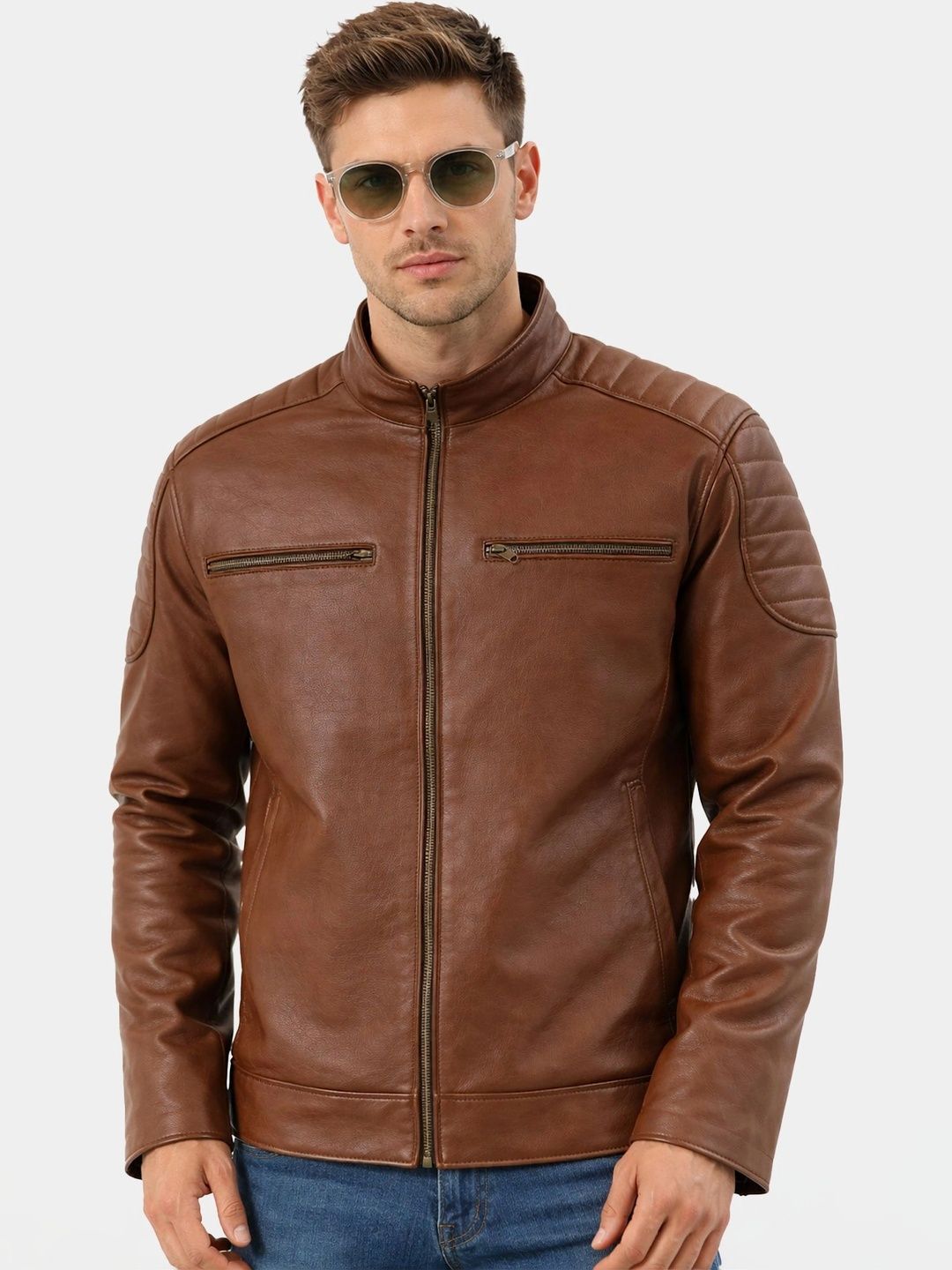 Leather Retail Men Outdoor Biker Jacket