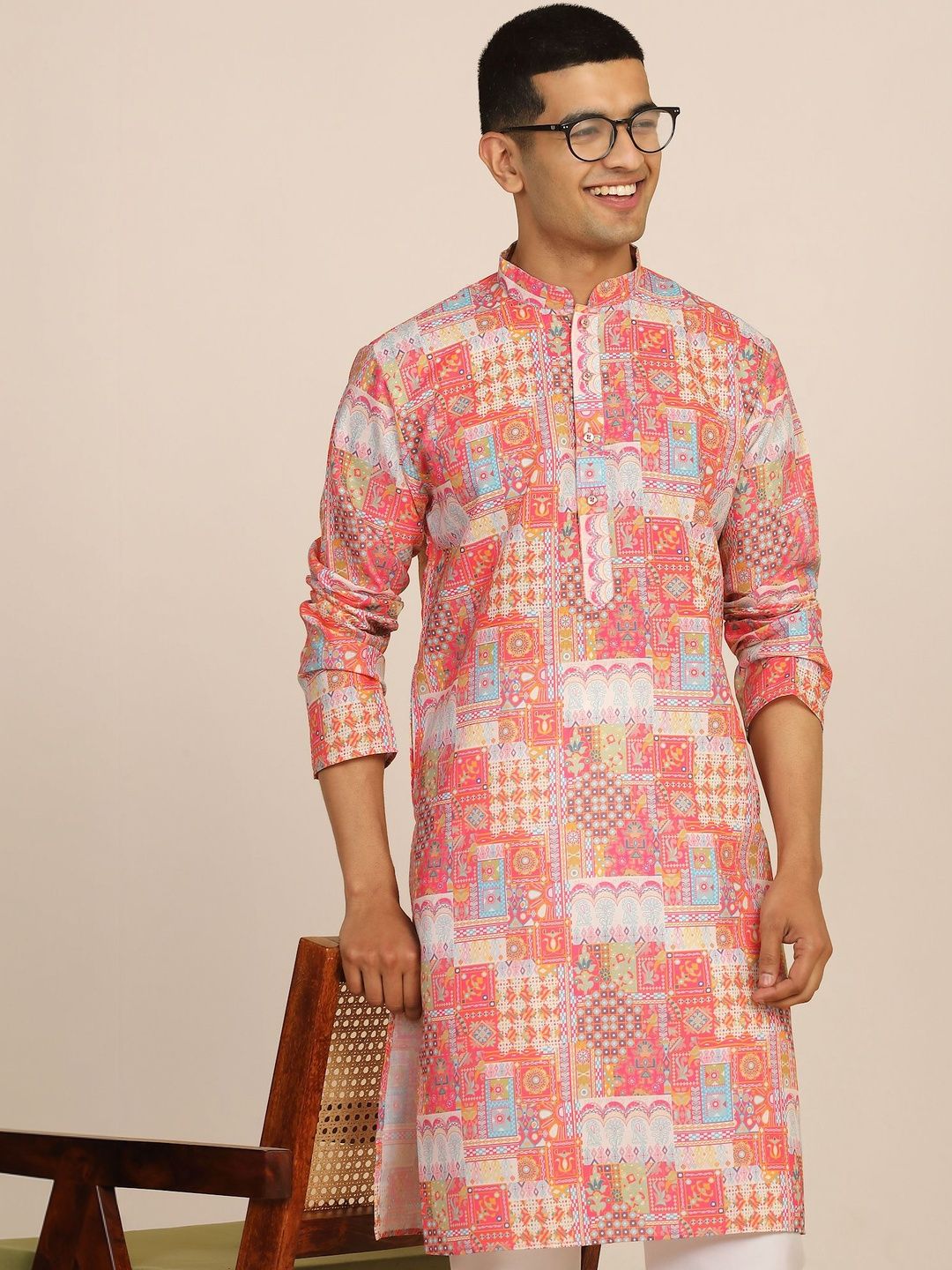 Anouk Mirage Floral Printed Multi Colored Knee Length Kurta