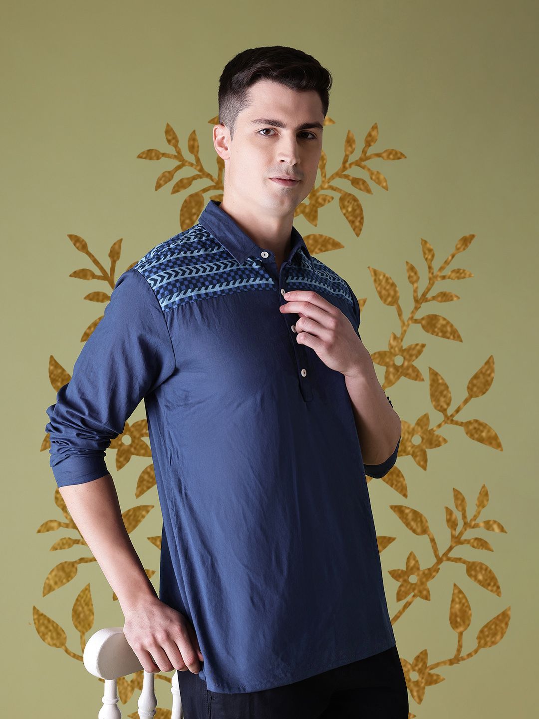 Anouk Cotton Half-Placket Printed Kurta
