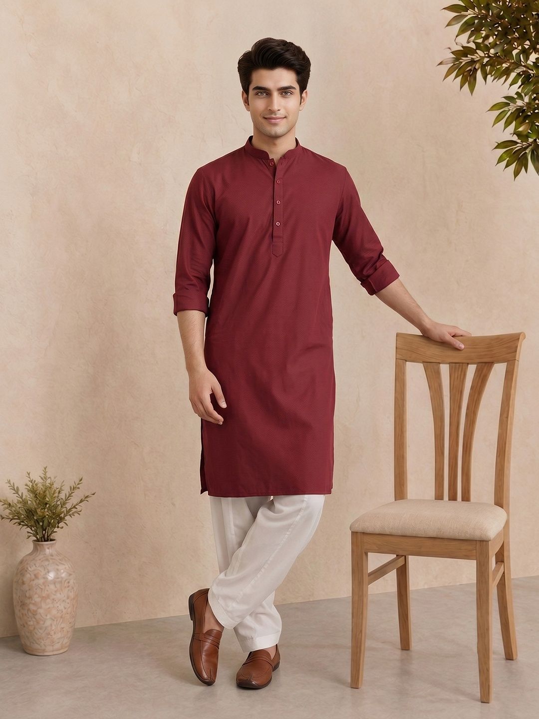 Anouk Woven Design Regular Kurta