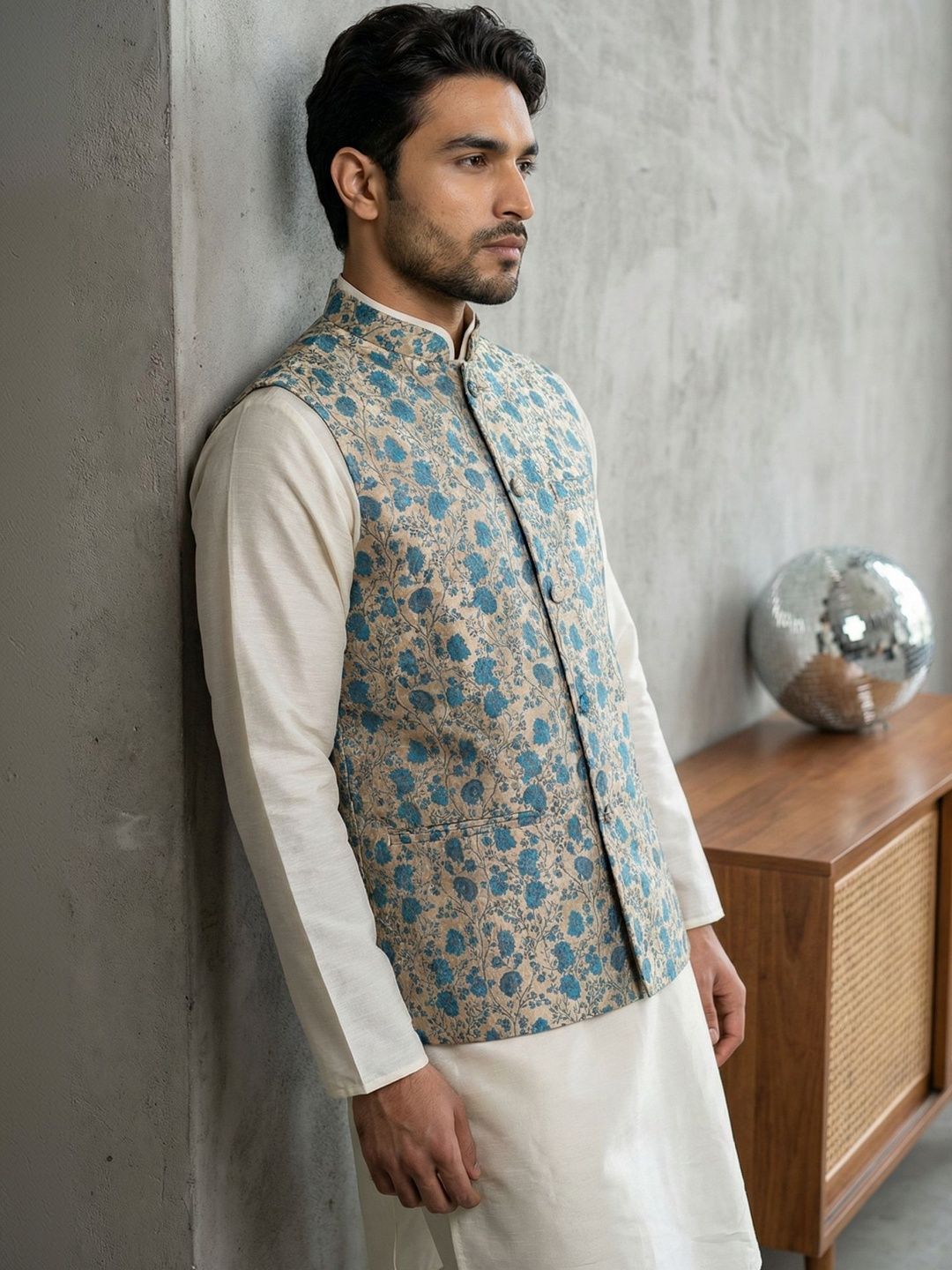 Anouk  Floral Printed Nehru Jackets