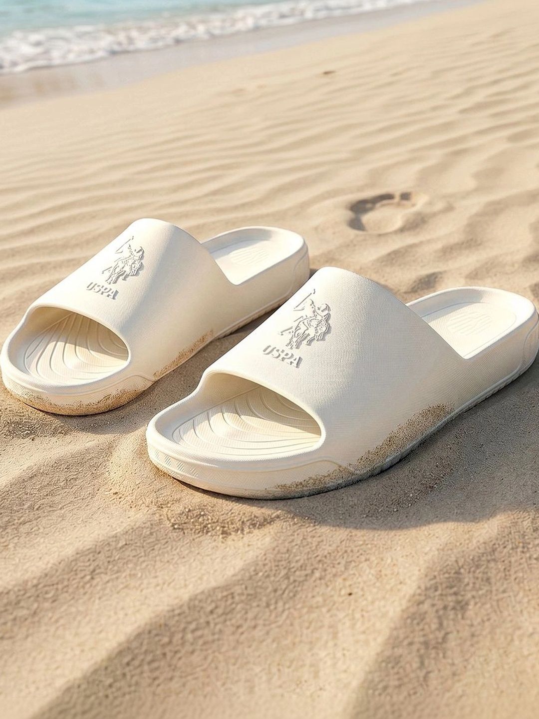 U.S. Polo Assn. Palmer White Cloud Sliders