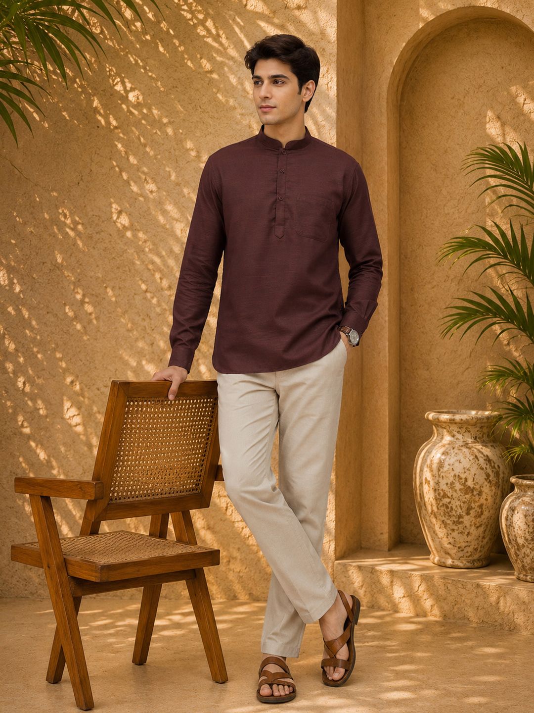 Anouk Mirage Mandarin Collar Straight Kurta