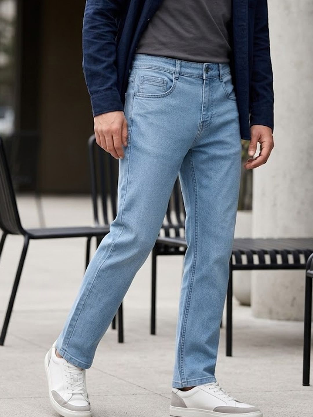 Urbano Fashion Men Blue Slim Fit Mid-Rise Clean Look Stretchable Jeans