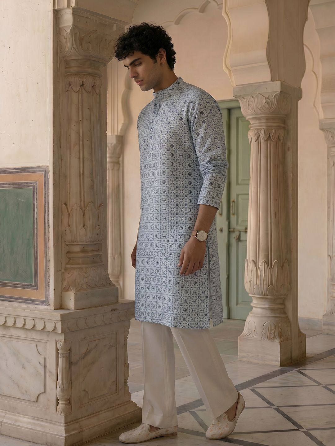 Anouk Printed Mandarin Collar Kurta