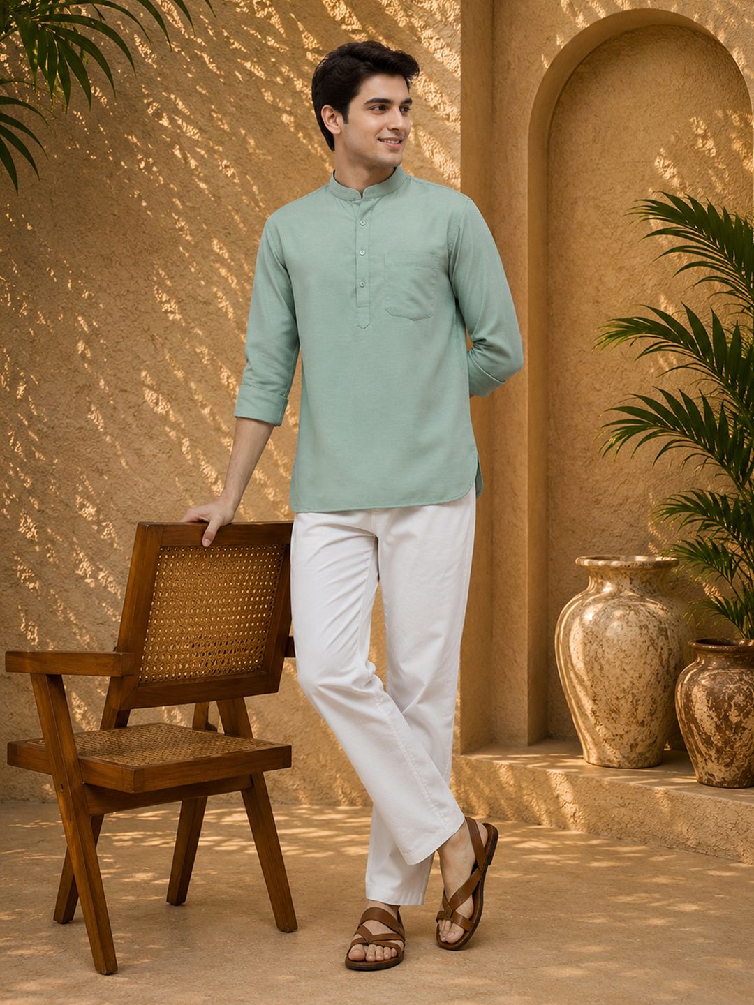 Anouk Mirage Mandarin Collar Straight Kurta