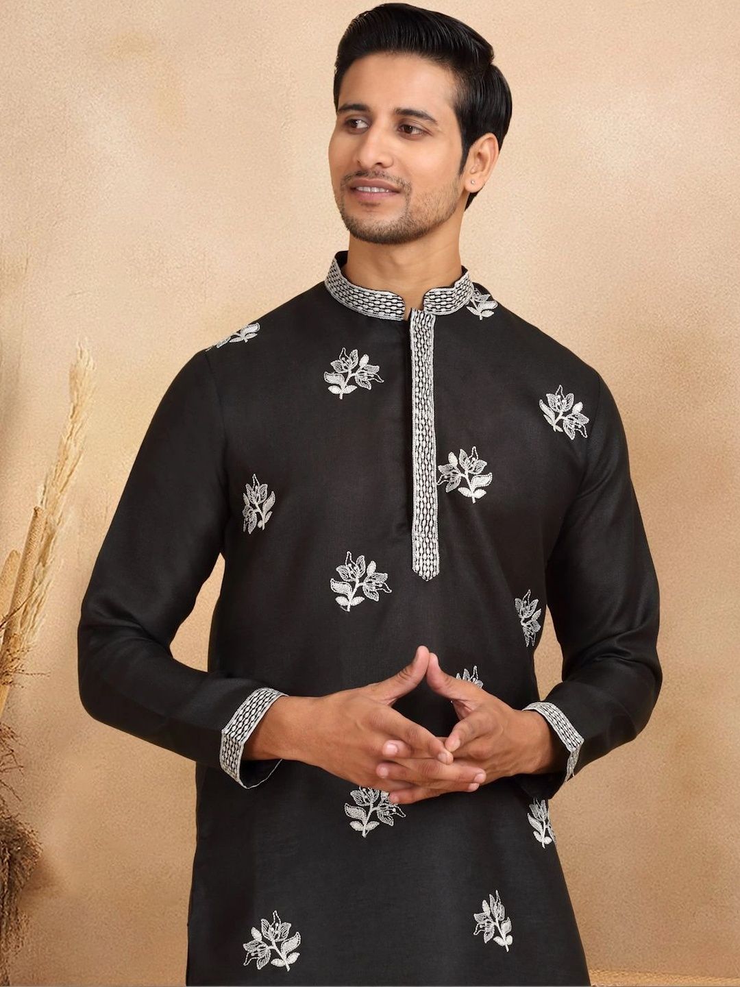 KRAFT INDIA Men Ethnic Motifs Embroidered Thread Work Kurta