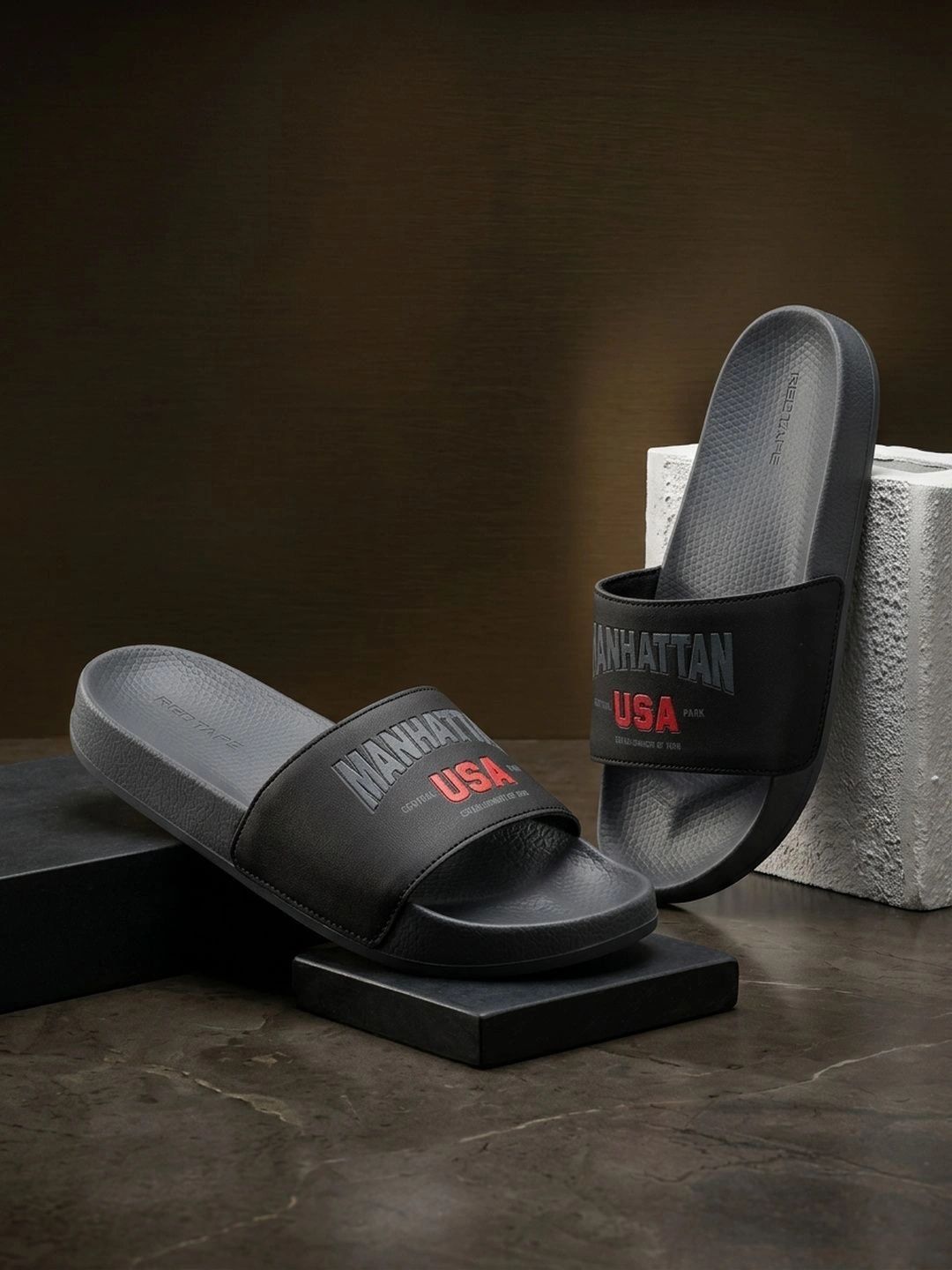 Red Tape Men Typography Printed Sliders