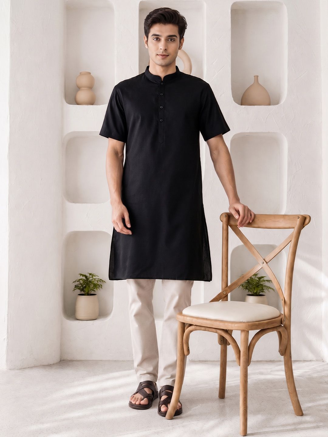 Anouk Mirage Mandarin Collar Straight Kurta