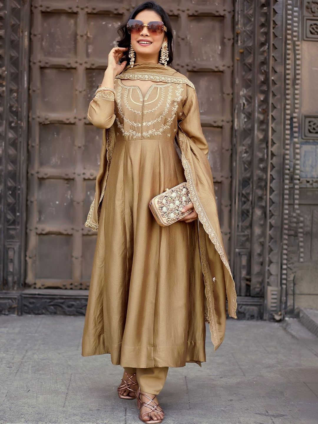 gold colour anarkali dress sabyasachi golden anarkali suit