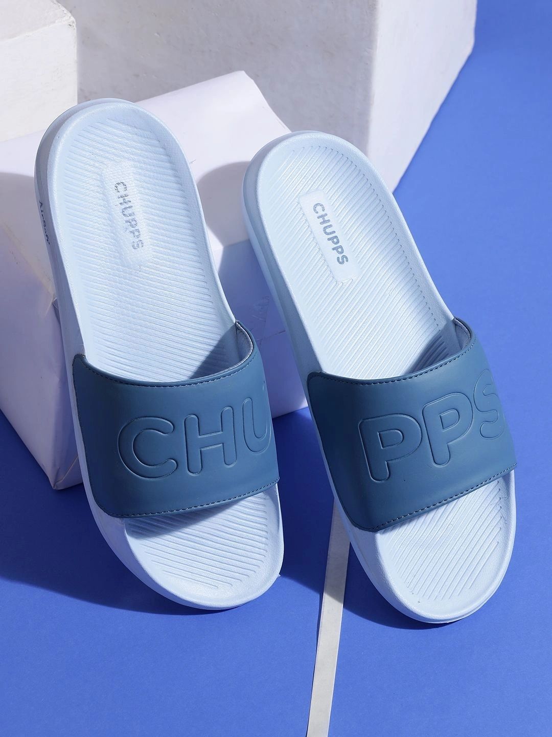 CHUPPS Men Sky Blue Pure Airsoft Orthopedic Sliders