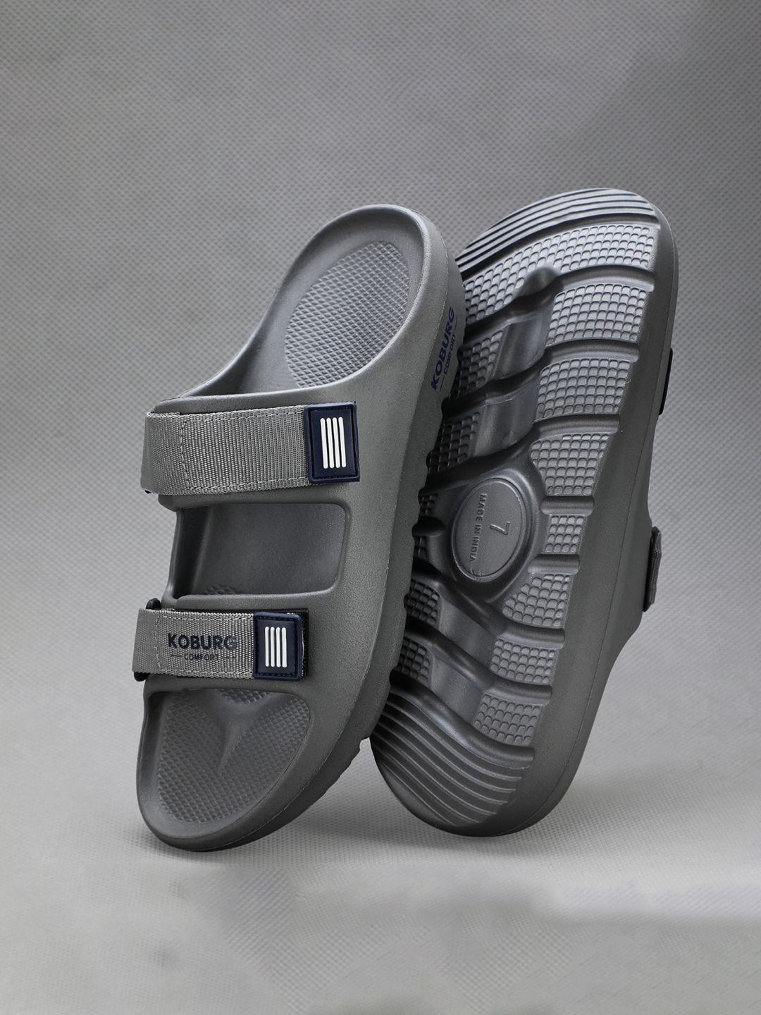 Koburg Nexa Men Comfortable Extra Soft Lightweight Nylon Velcro Slide Sandals