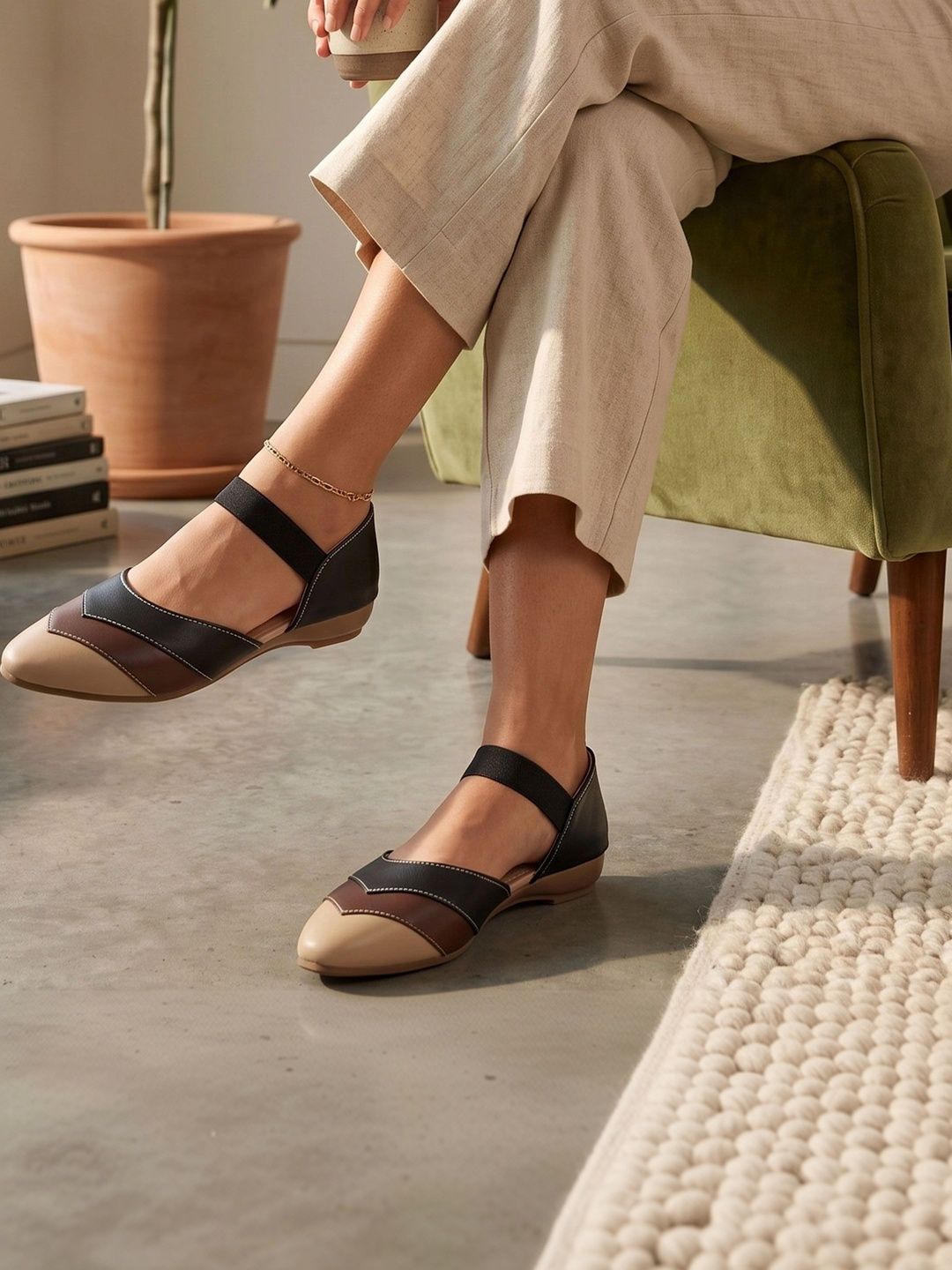 STICY STICY Women Colourblocked Open Toe Flats