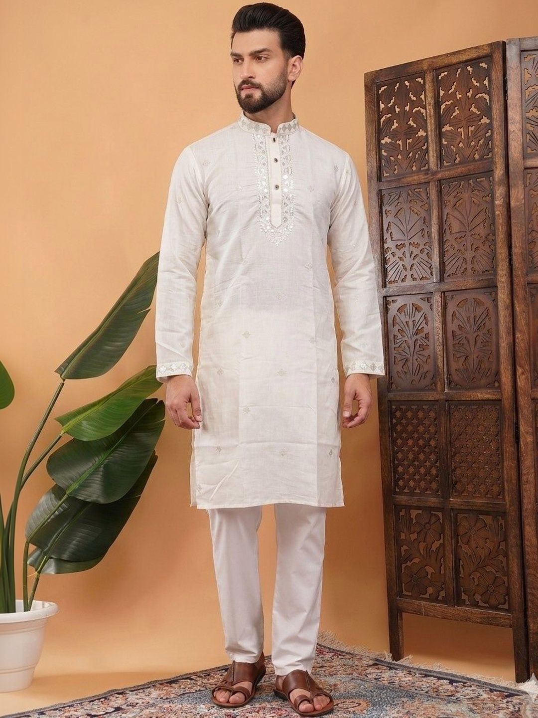Anouk Men Embellished Sequinned Kurta