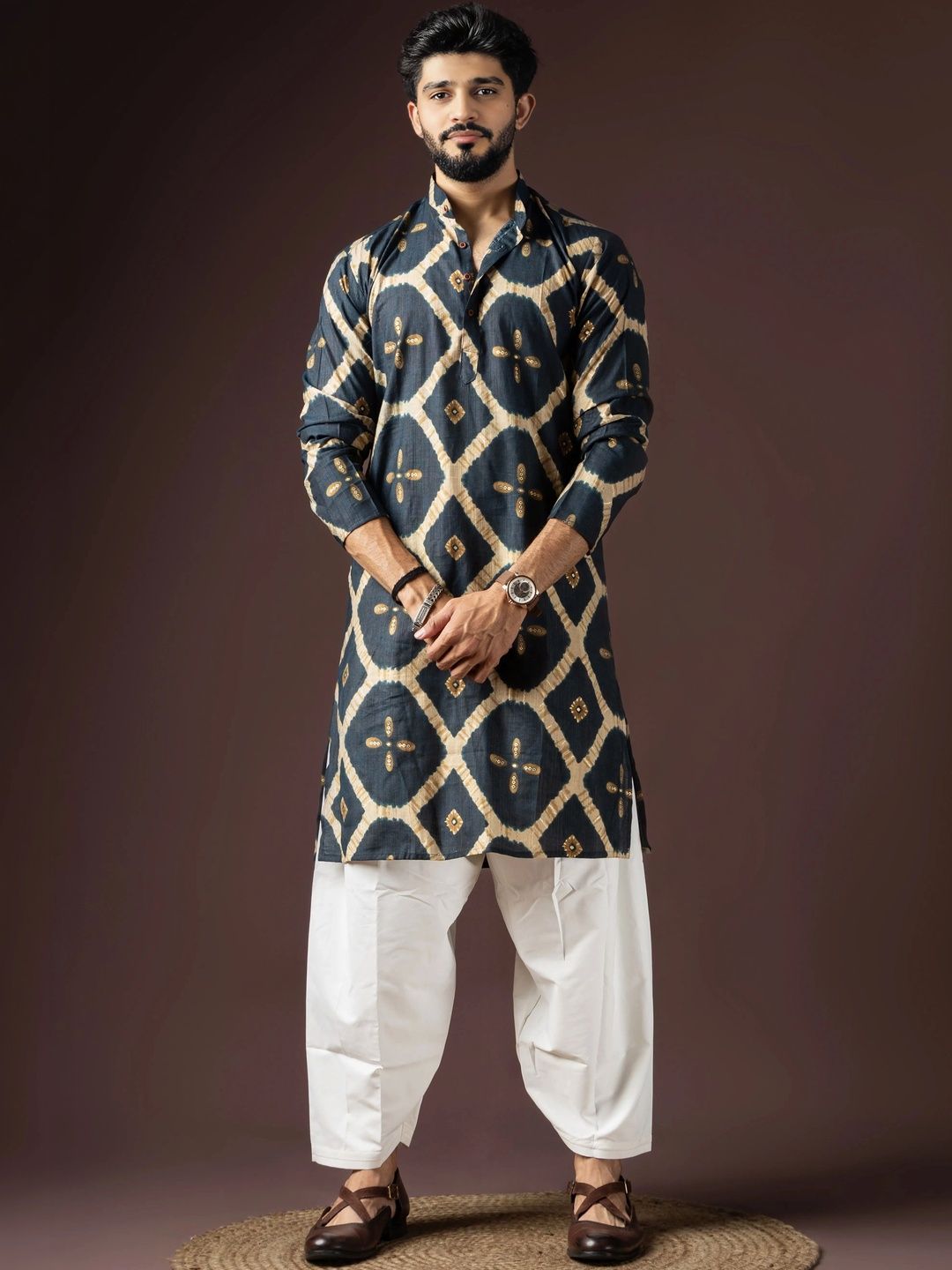 Anouk Men Geometric Printed Kurta