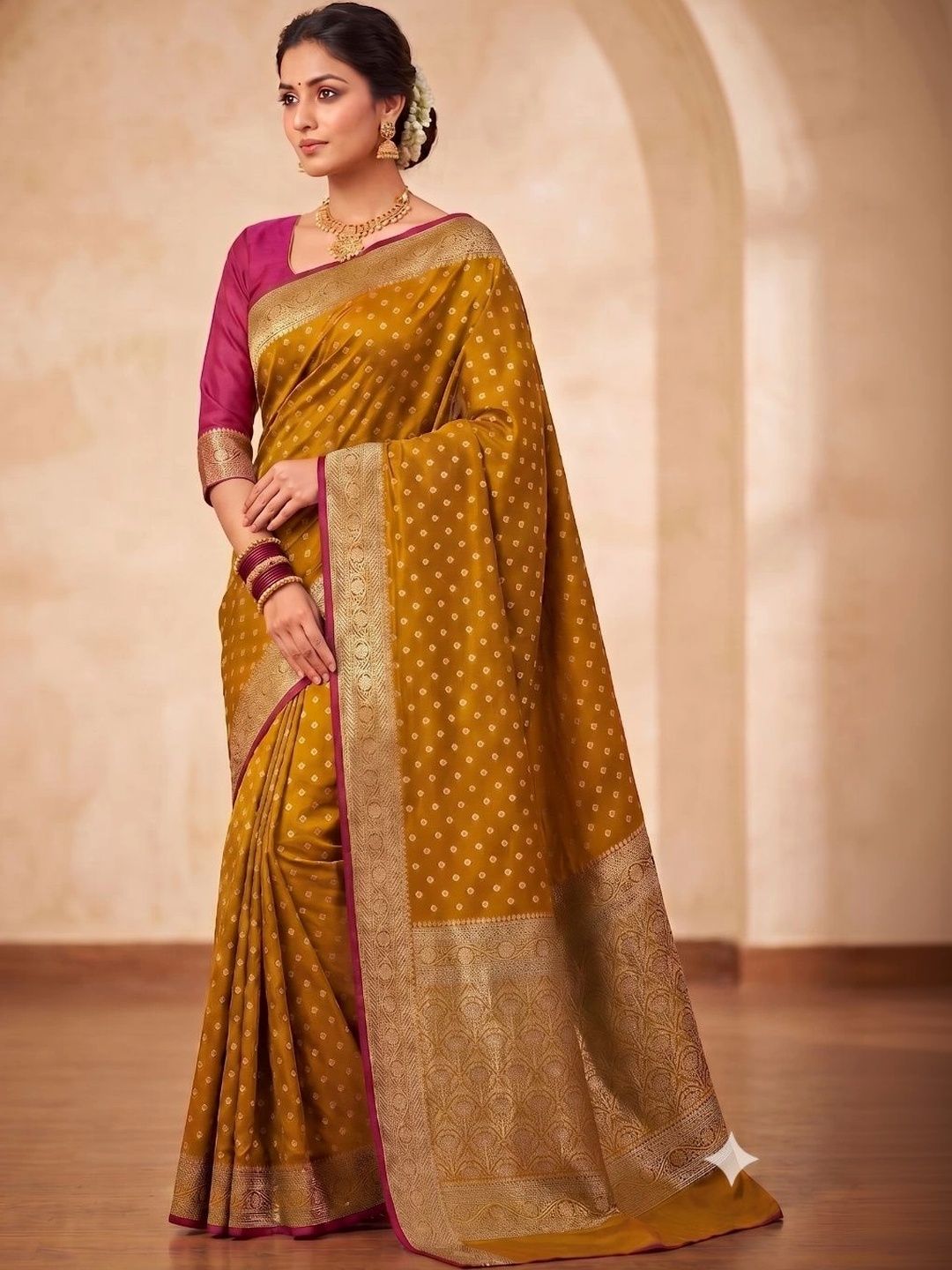 Naarii n Sari Naarii n Sari Woven Design Zari Silk Blend Designer Saree