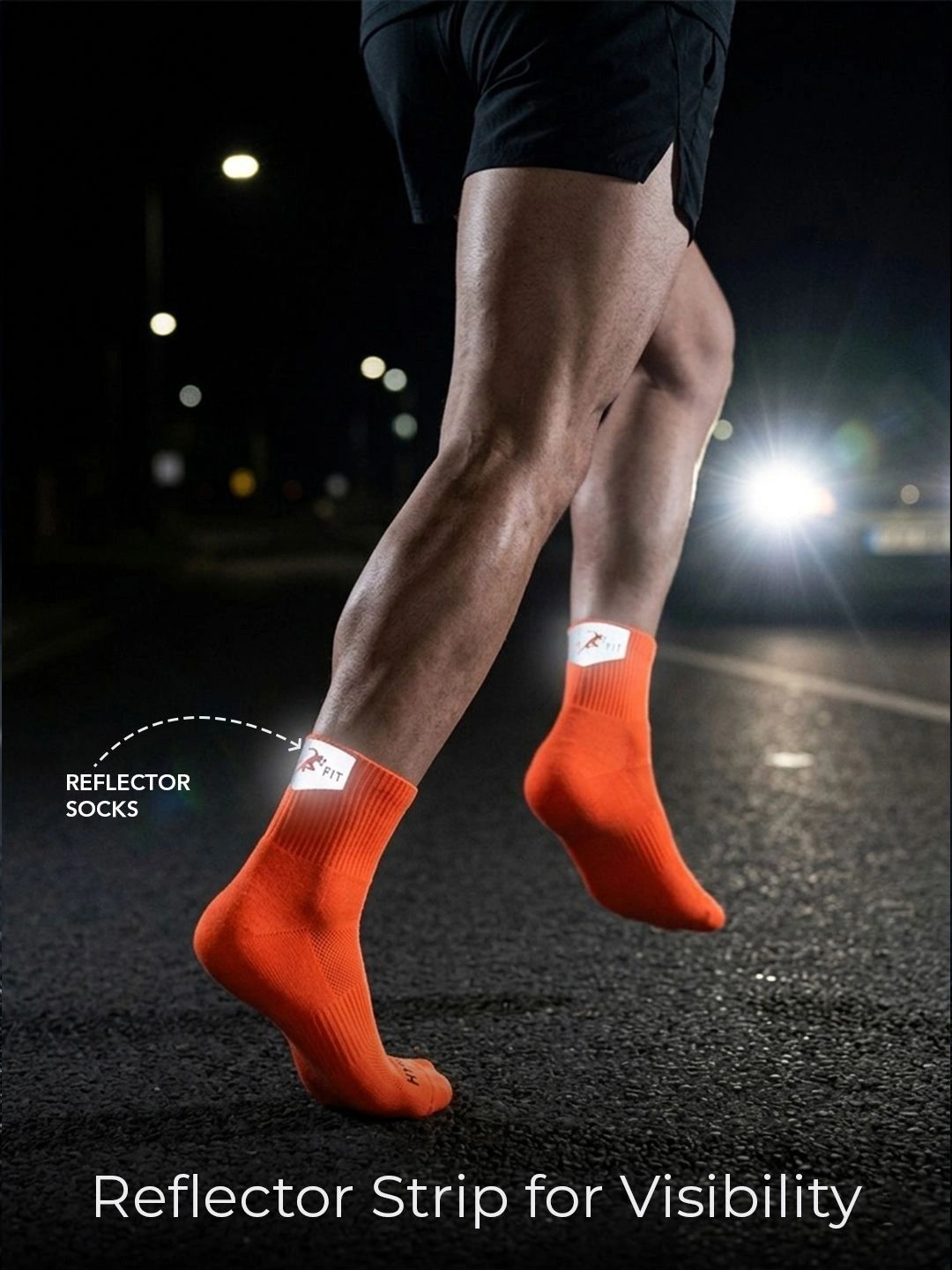 HYPR FIT Unisex Anti-Odour Breathable Mesh Reflective Performance Running & Cycling Socks