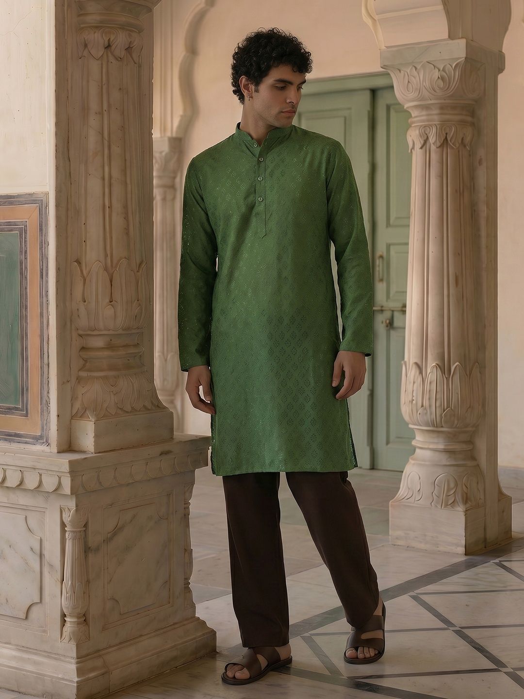 Anouk Woven Design Straight Kurta